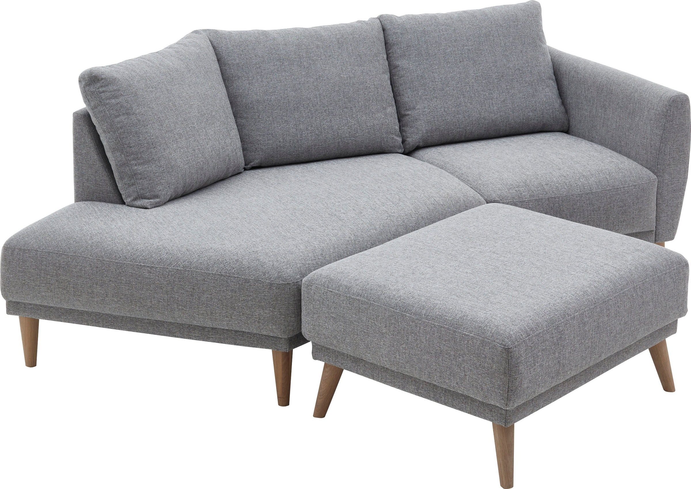 ATLANTIC home collection 2,5-Sitzer »Elvis«, Polsterecke mit offenem Ende im skandinavischen Stil, Massivholzfüße