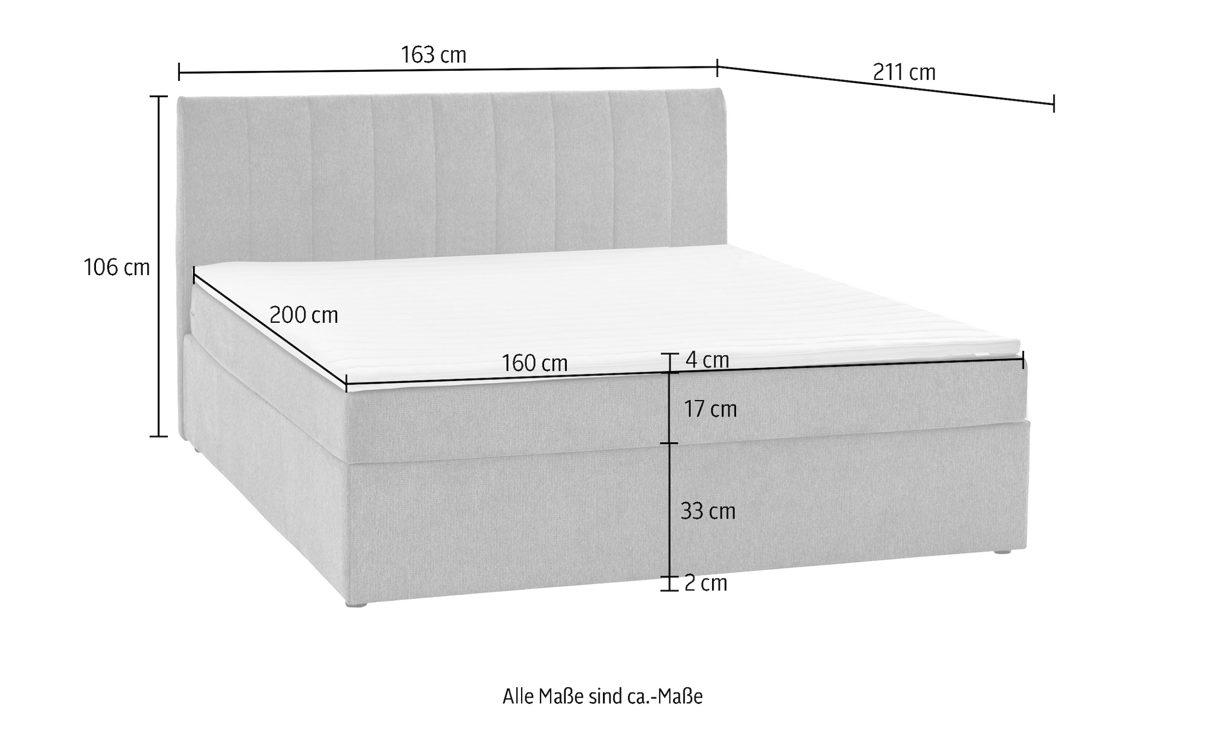 ATLANTIC home collection Boxbett »Alva«, wahlweise mit Matratze und Topper