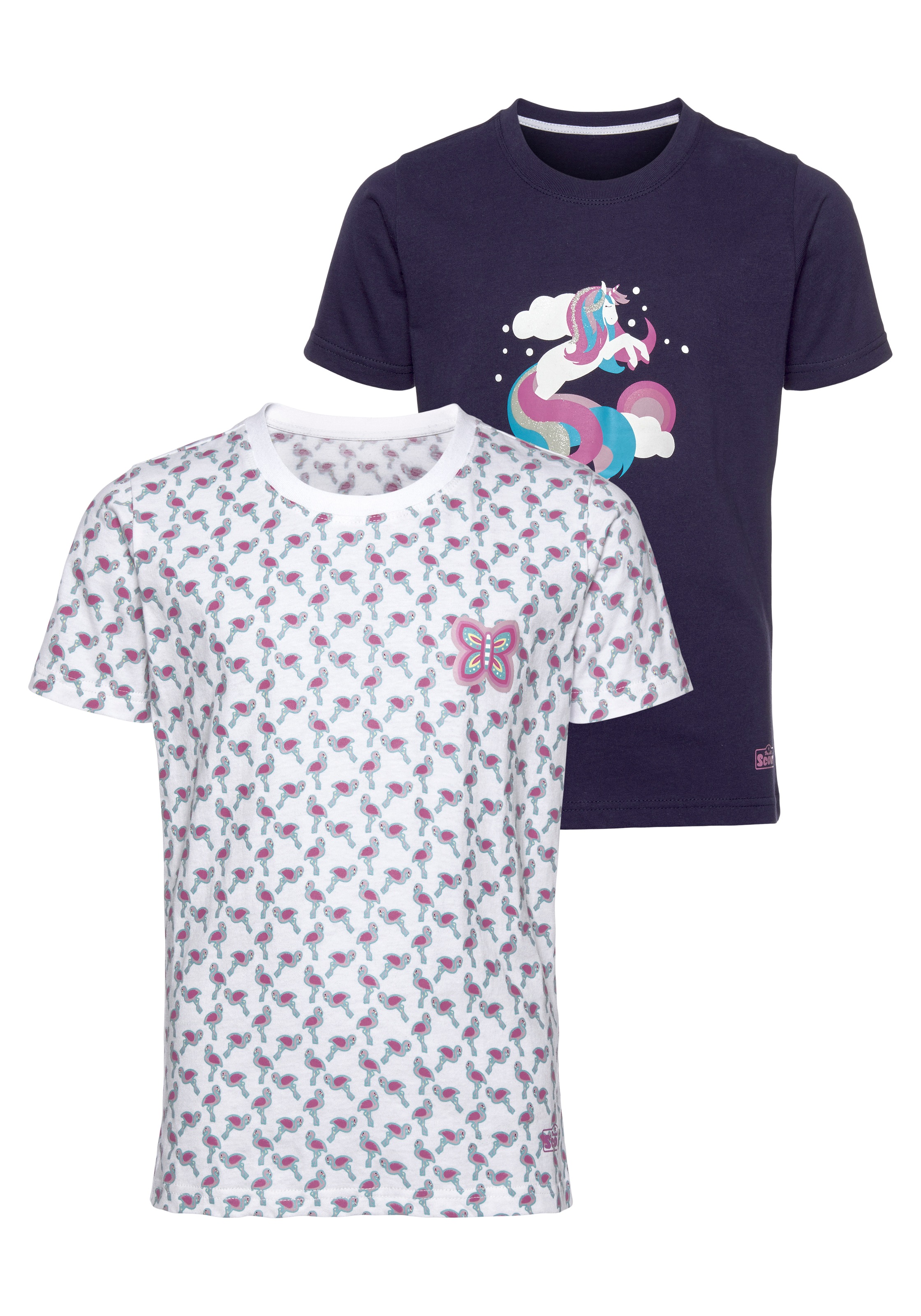 Scout T-Shirt »GIRLY«, (Packung, 2er-Pack), aus Bio-Baumwolle