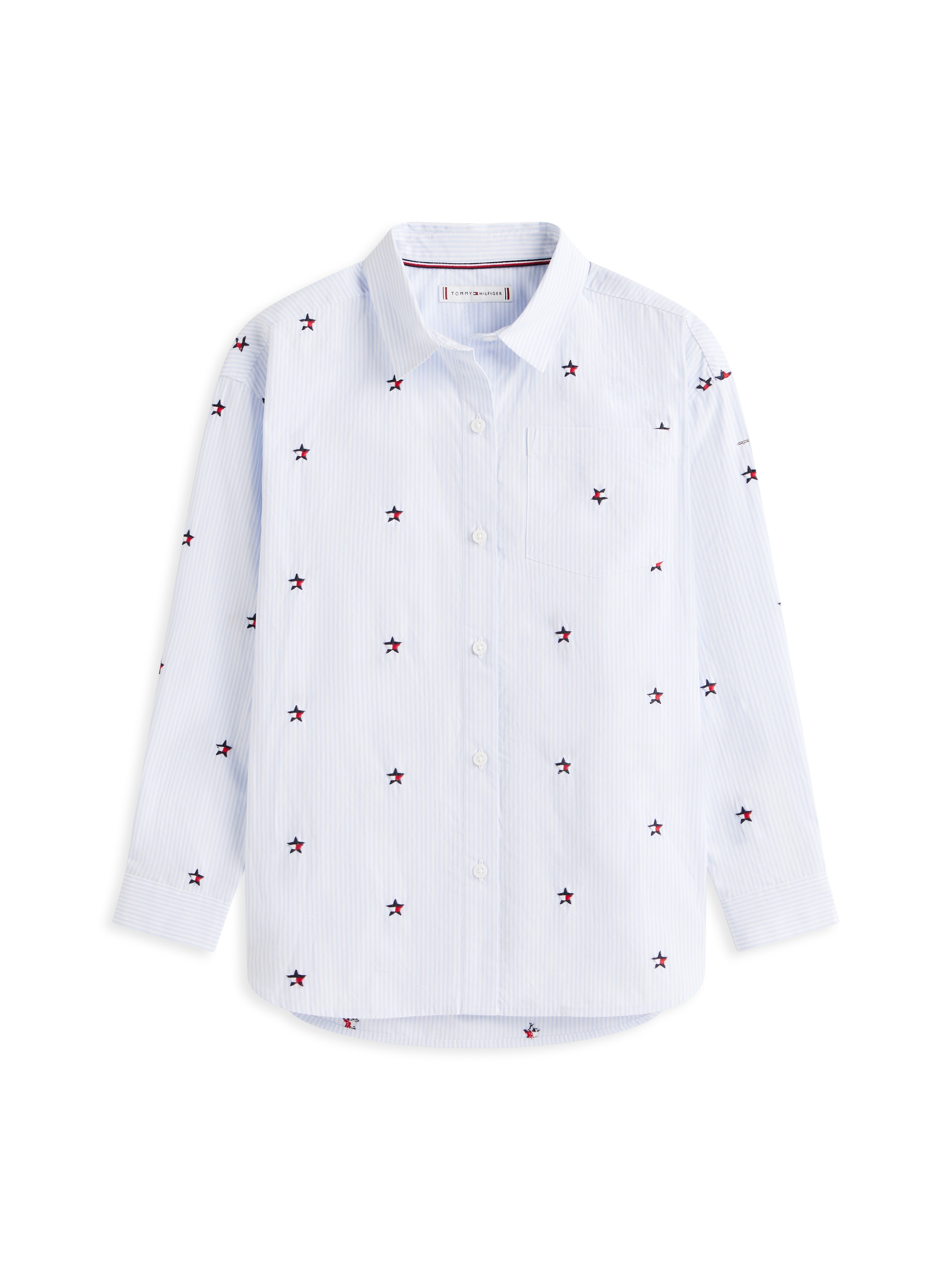 Tommy Hilfiger Hemdbluse »STRIPED STAR SHIRT LONG SLEEVE« Kinder bis 16 Jahre, mit Stickereien