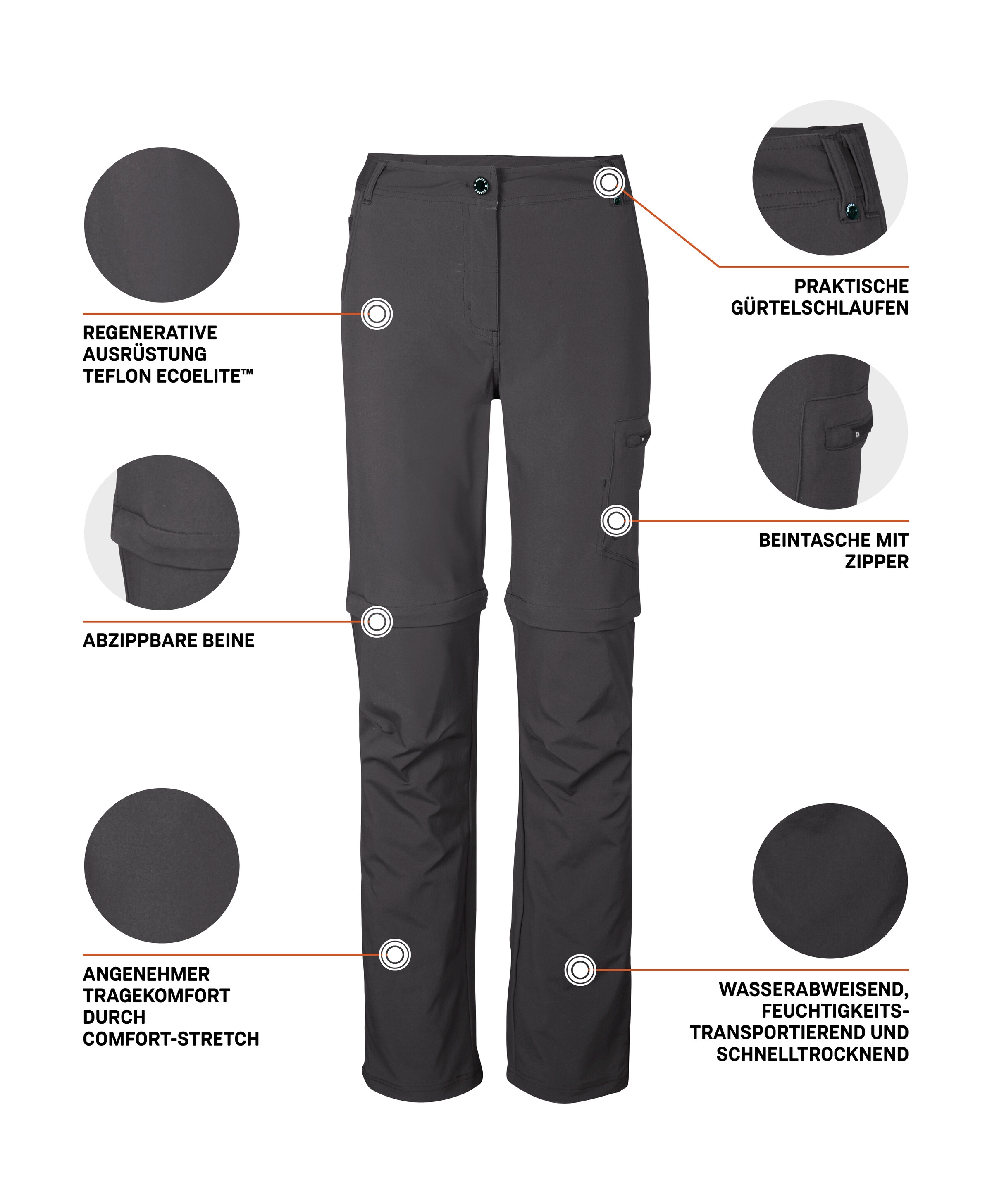 Killtec Zip-off-Hose »KOS 5 WMN PNTS«  Abzippbare, wasserabweisende Funktionshose mit Stretch und Taschen