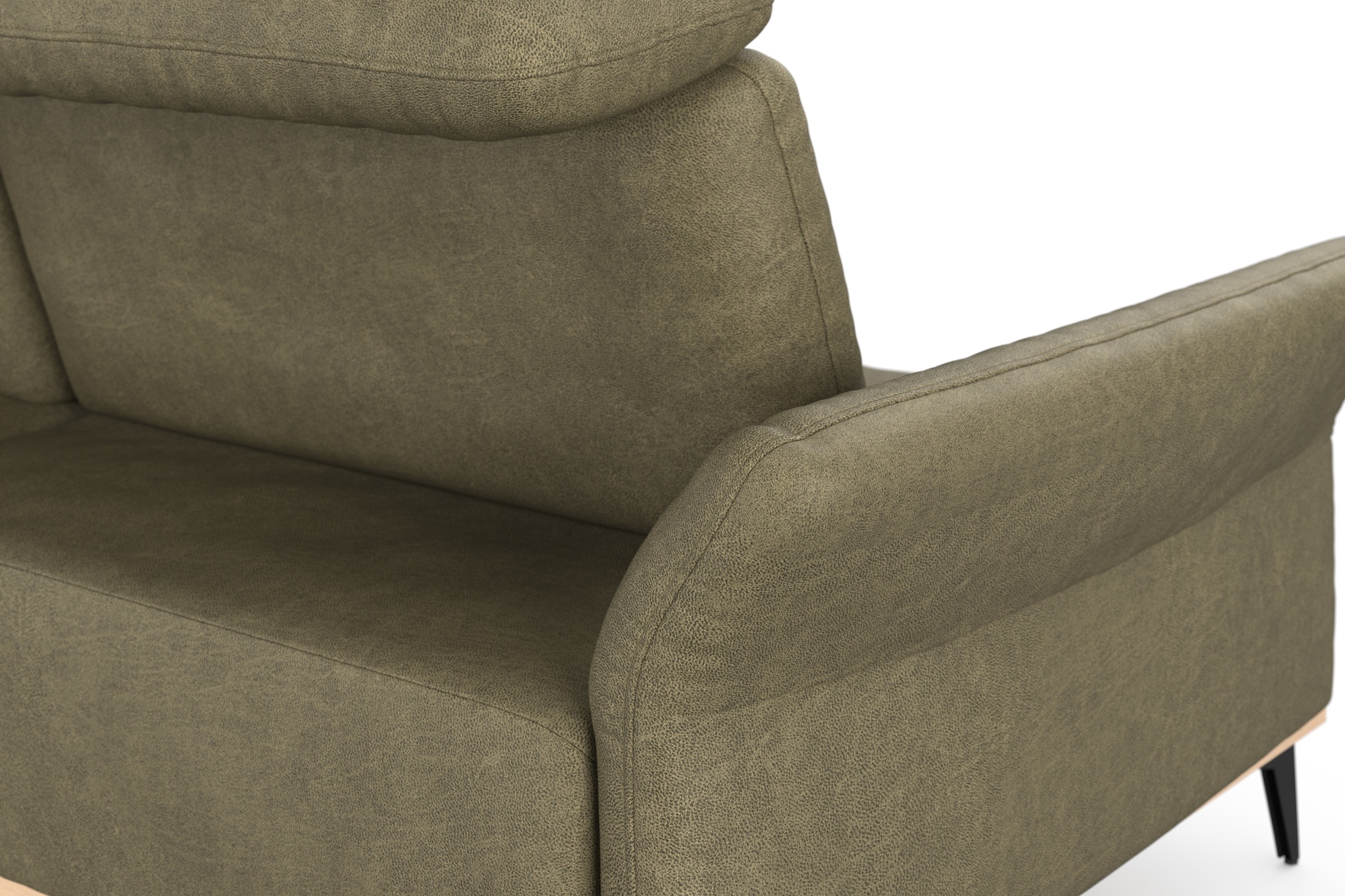 Places of Style Ecksofa »Fjord L-Form«, massiv, wahlweise mit Armlehnfunktion, Kopf- Sitztiefenverstellung