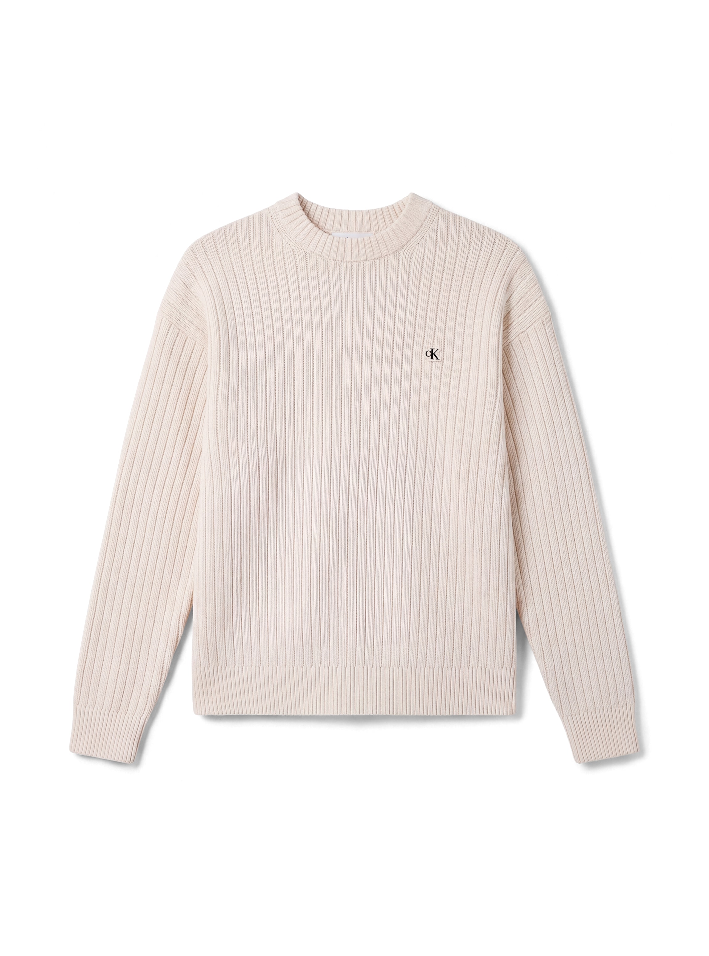 Calvin Klein Jeans Strickpullover Rippstrick, Regular Fit, Logo-Stickerei