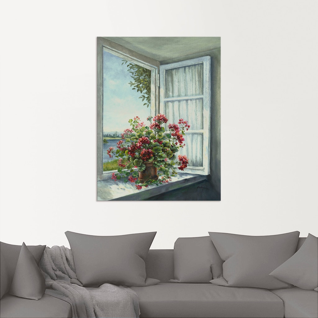 Artland Wandbild »Geranien am Fenster«, Blumen, (1 St.)