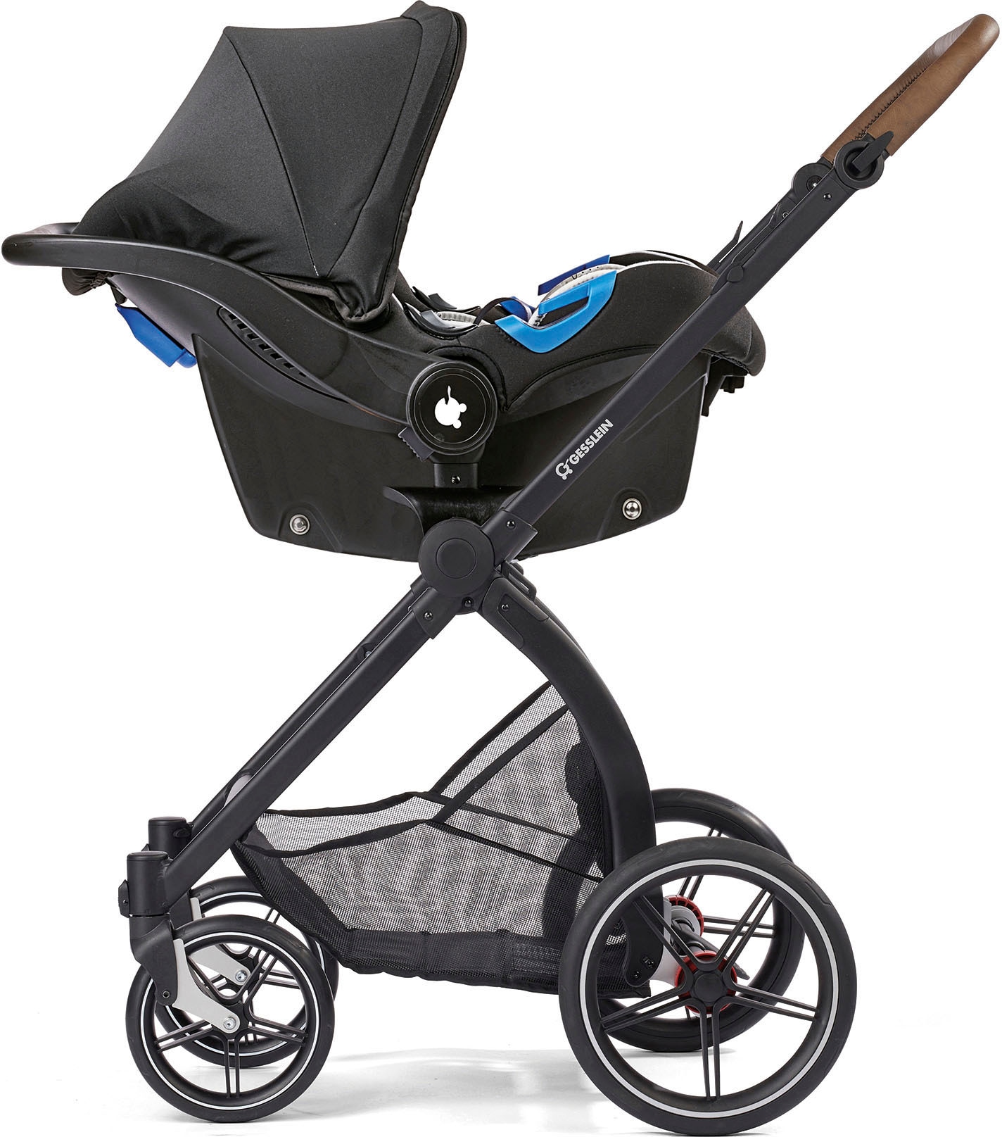 Gesslein Kombi-Kinderwagen »FX4 Soft+ mit Aufsatz Style, moos/tabak«, mit Babywanne C3 und Babyschalenadapter