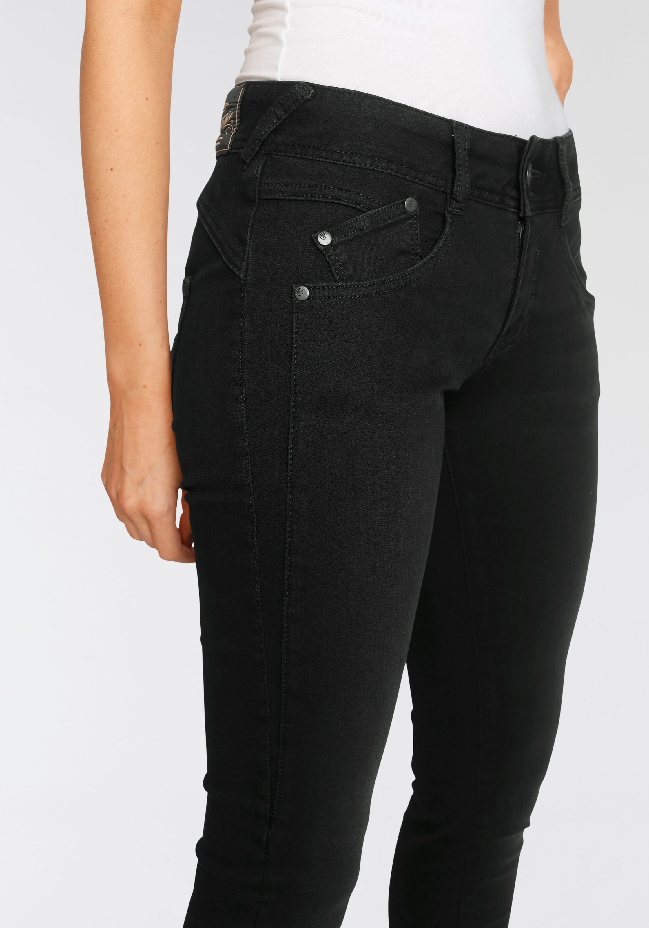 Herrlicher Slim-fit-Jeans »GILA SLIM Low Powerstretch bei REUSED«, online Waist bestellen OTTO