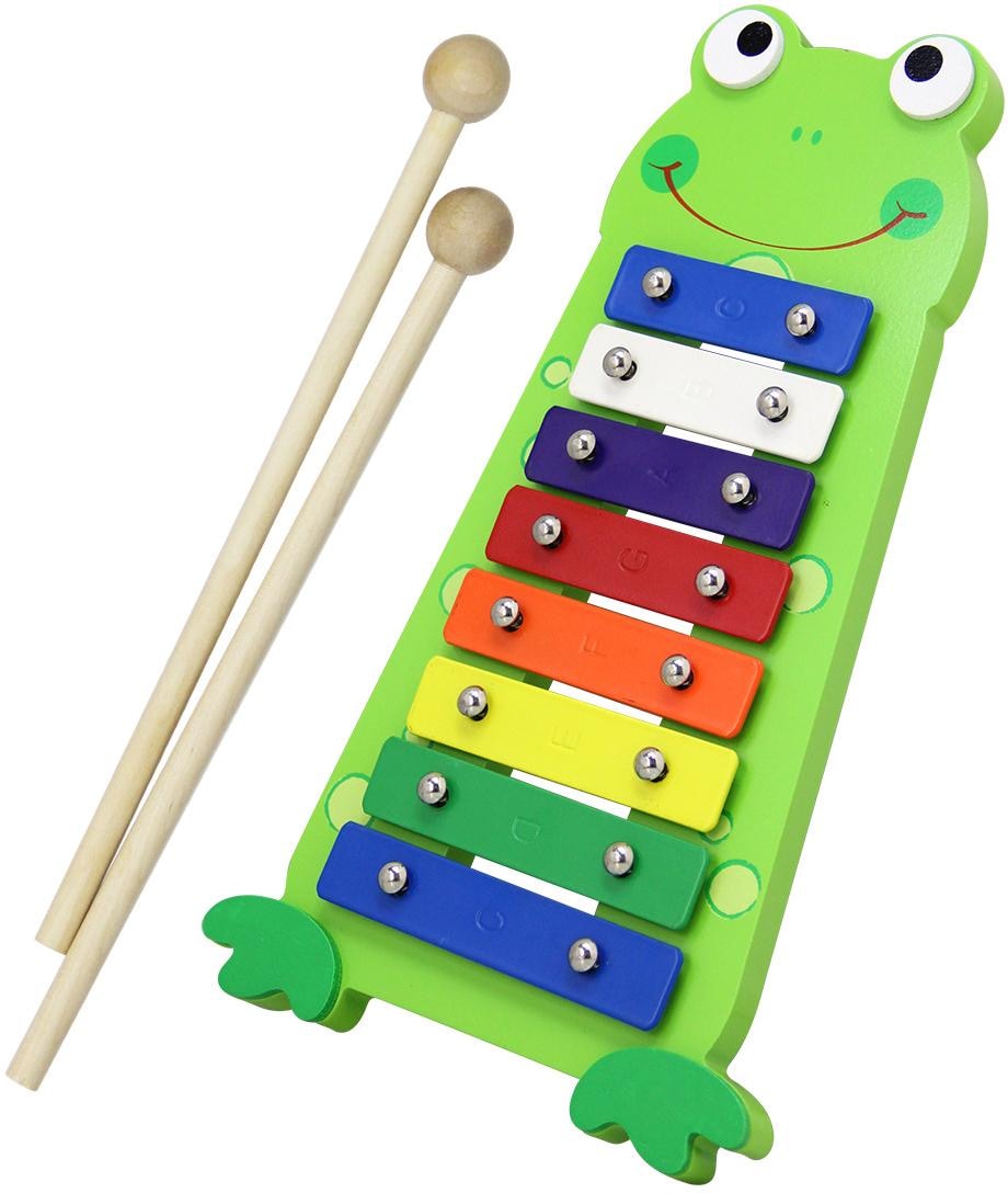 Clifton Spielzeug-Musikinstrument »Metallophon Frosch«, mit 8 Tönen und Kinderlieder CD, Karaoke CD mit Heft