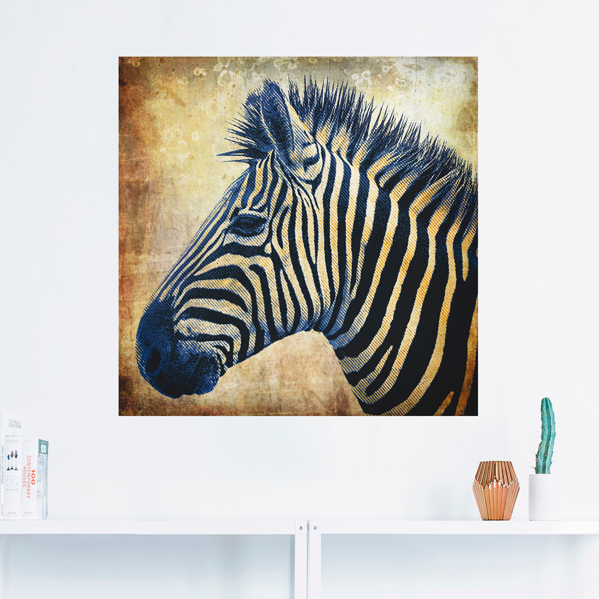 Artland Wandbild »Zebra in Alubild, oder versch. St.), Wandaufkleber online Größen als bei Wildtiere, Leinwandbild, PopArt«, Poster (1 Porträt OTTO