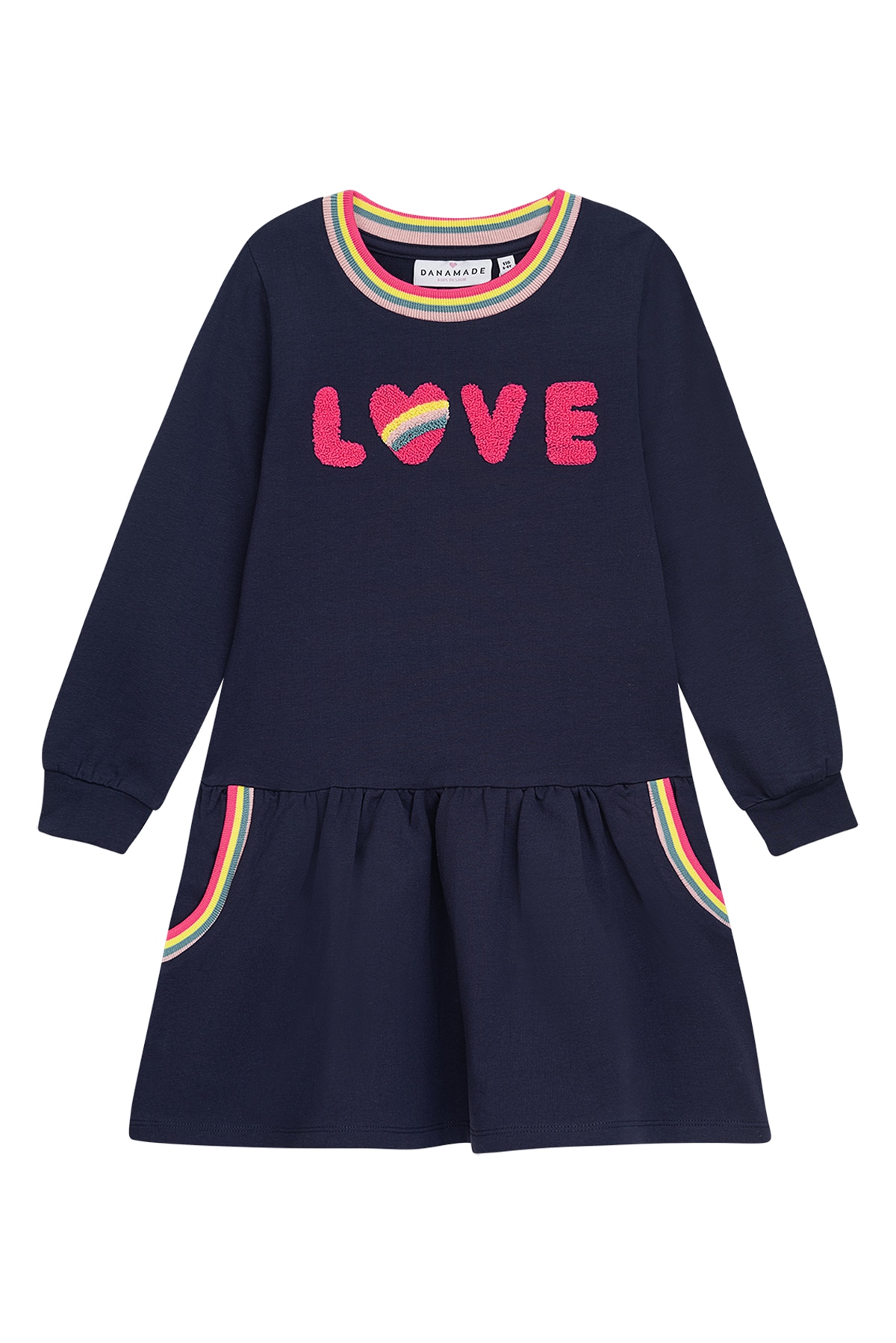 Danamade Mädchen Sweatkleid »Dresses DELMA« in blau, Größe 110