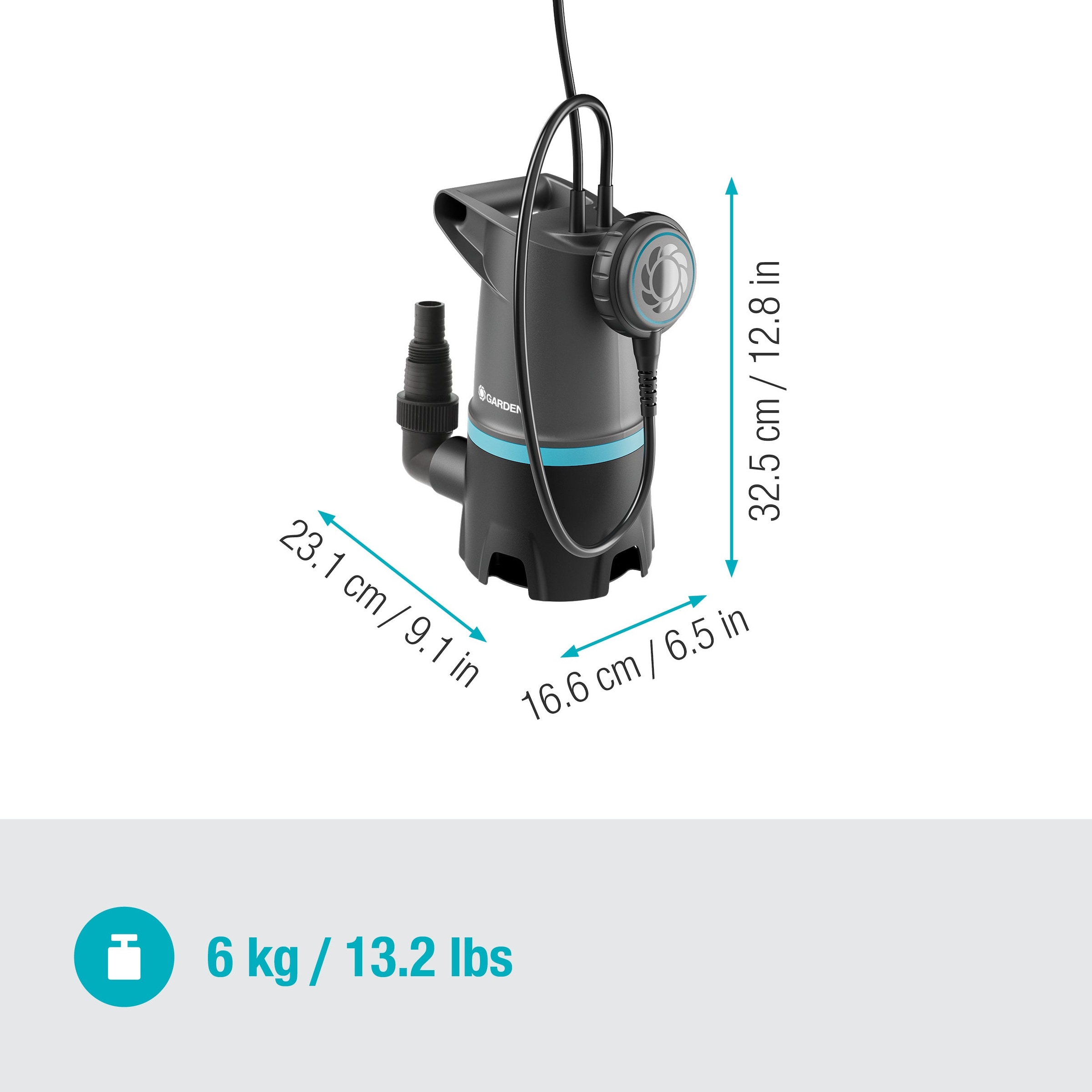 GARDENA Schmutzwasser-Tauchpumpe »20000 BASIC«