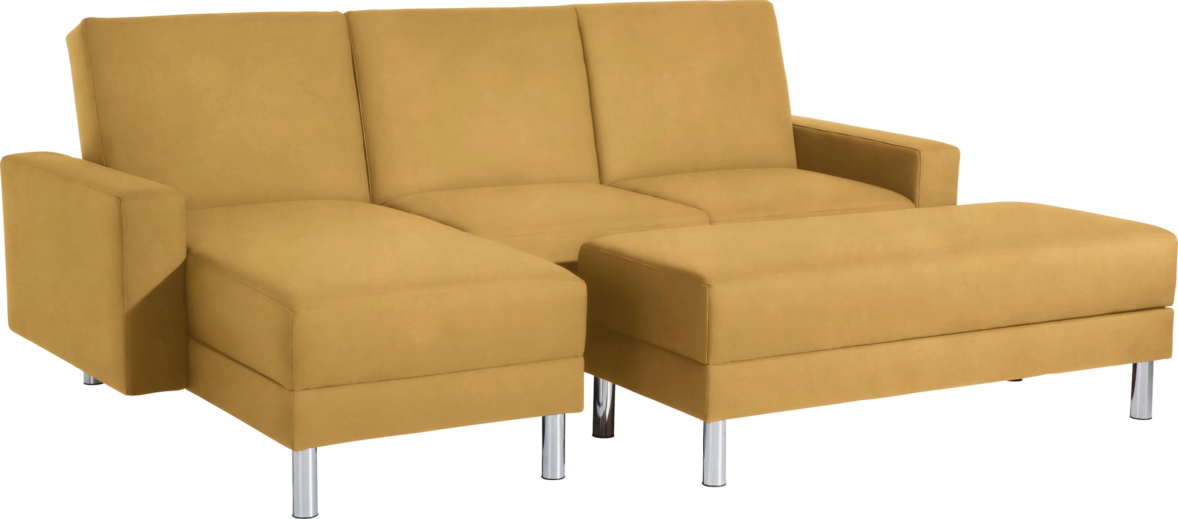 Max Winzer® Schlafsofa »Just Fresh modernes kubisches Sofa, Rückenverstellung für Sitzkomfort«, Recamiere links oder rechts montierbar, elegante Metallfüße