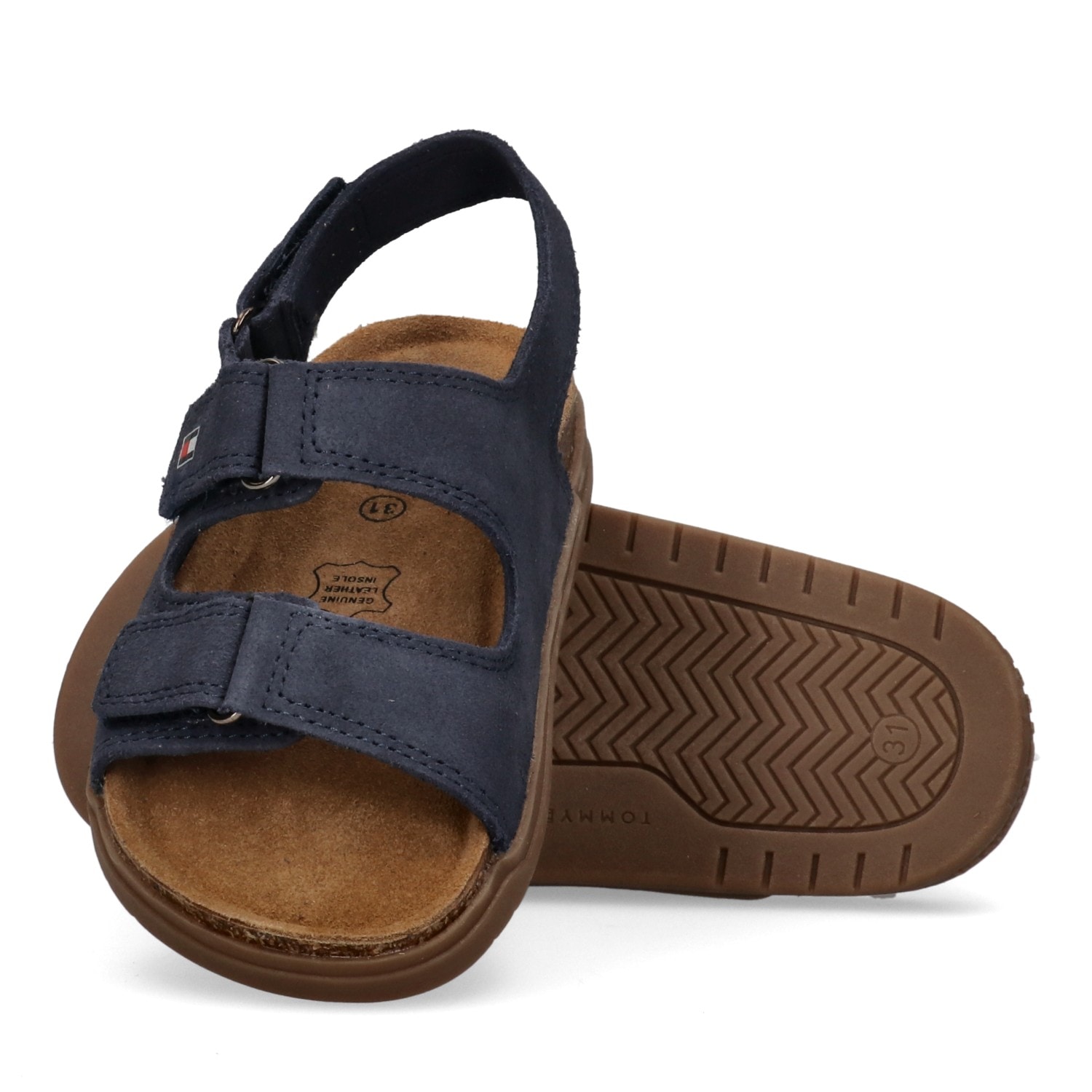 Tommy Hilfiger Sandale  Barfußschuh, Sommerschuh mit drei regulierbaren  Klettverschlüssen