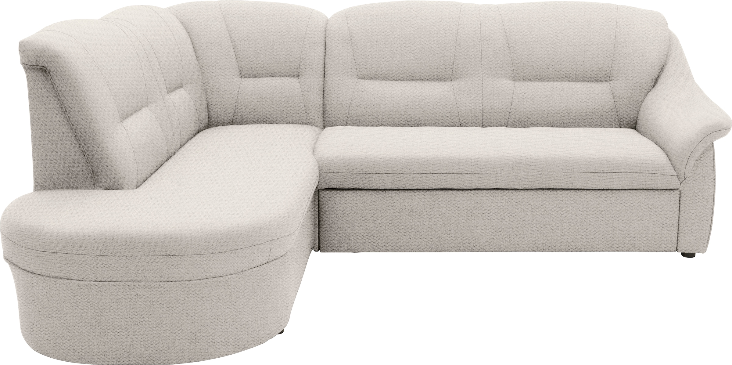 DOMO collection Ecksofa »Faenza für kleine Räume, Stellmaße 232,176cm, komfortabel, L-Form«, mit Ottomane, zeitlos, elegante Armlehnen, wahlweise mit Bettfunktion