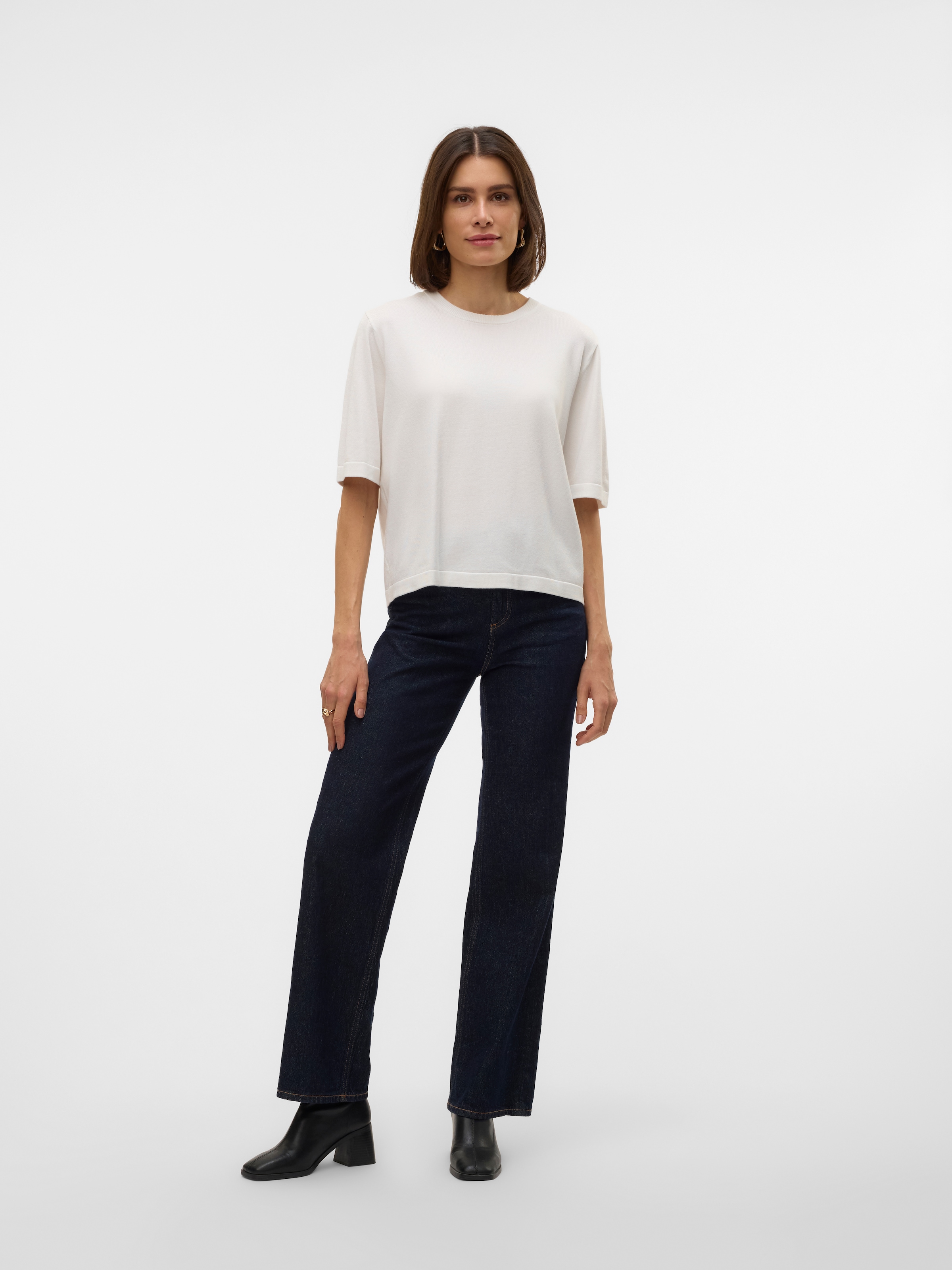 Vero Moda Kurzarmpullover »VMSILJE 2/4 O-NCK OVERSIZE PULL GA NOOS«
