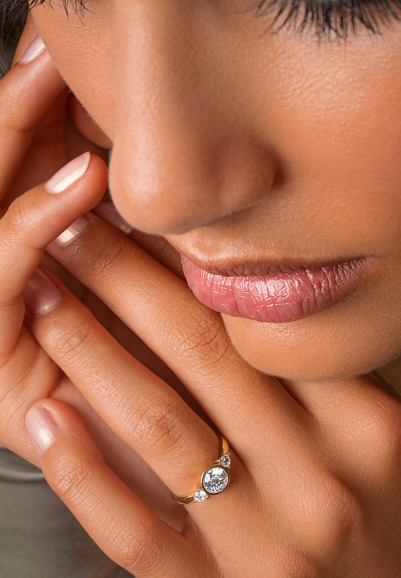 ONE ELEMENT Goldring »Zirkonia Ring aus 333 Gelbgold«