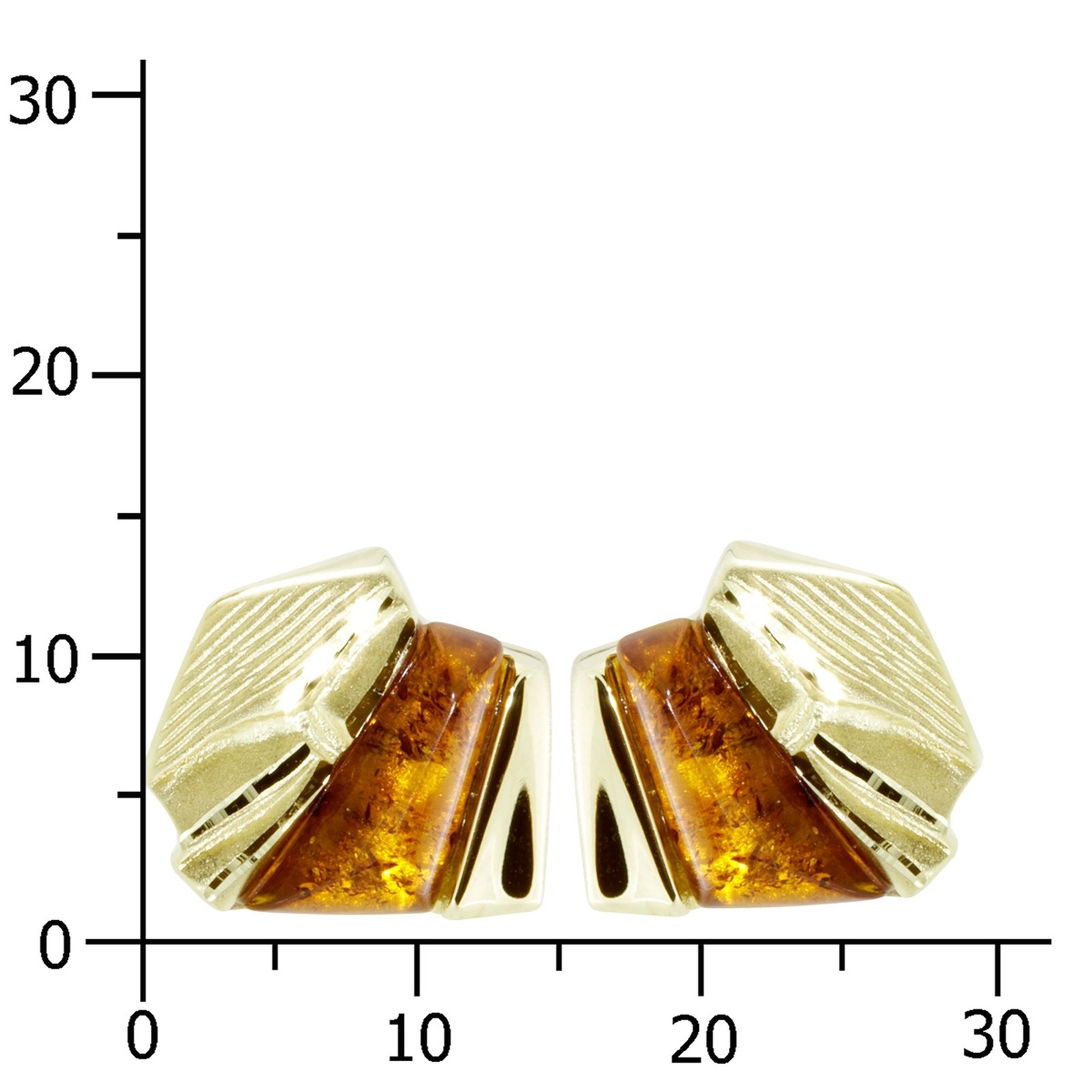 OSTSEE-SCHMUCK Paar Ohrstecker »- Mette - Gold 333/000 - Bernstein«