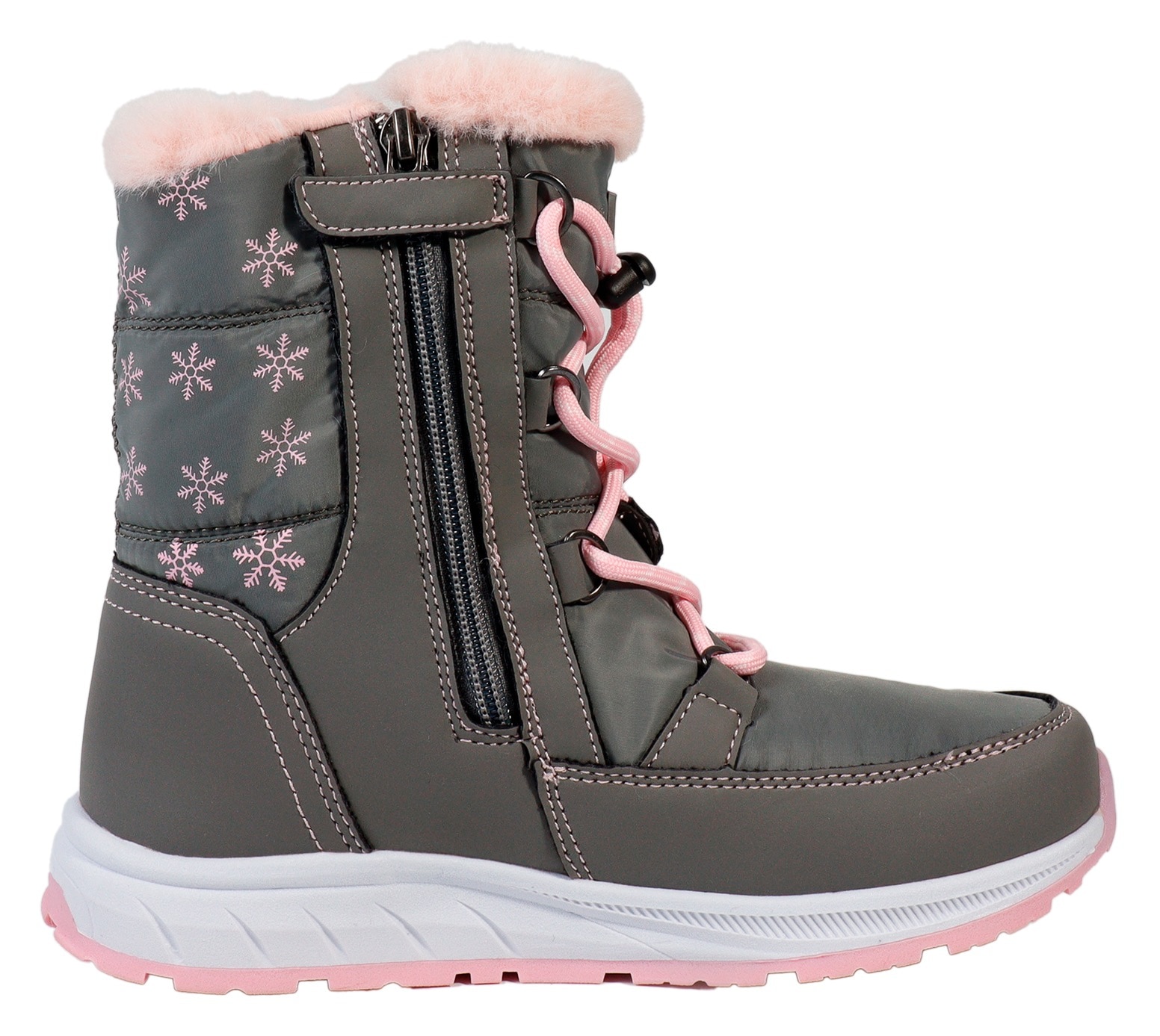 Lurchi Winterstiefel »Alby-TEX«, Outdoorschuh, Schneeboots, Schnürstiefel mit rosa Schneeflocken