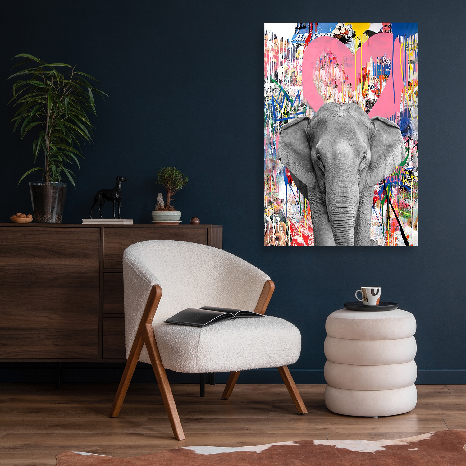 Affengeilebilder Leinwandbild »Pop Art Elefant Pink auf Keilrahmen gespannt« 1 Stk. tlg. Kunstdruck Wandbild Bild in verschiedenen Formaten