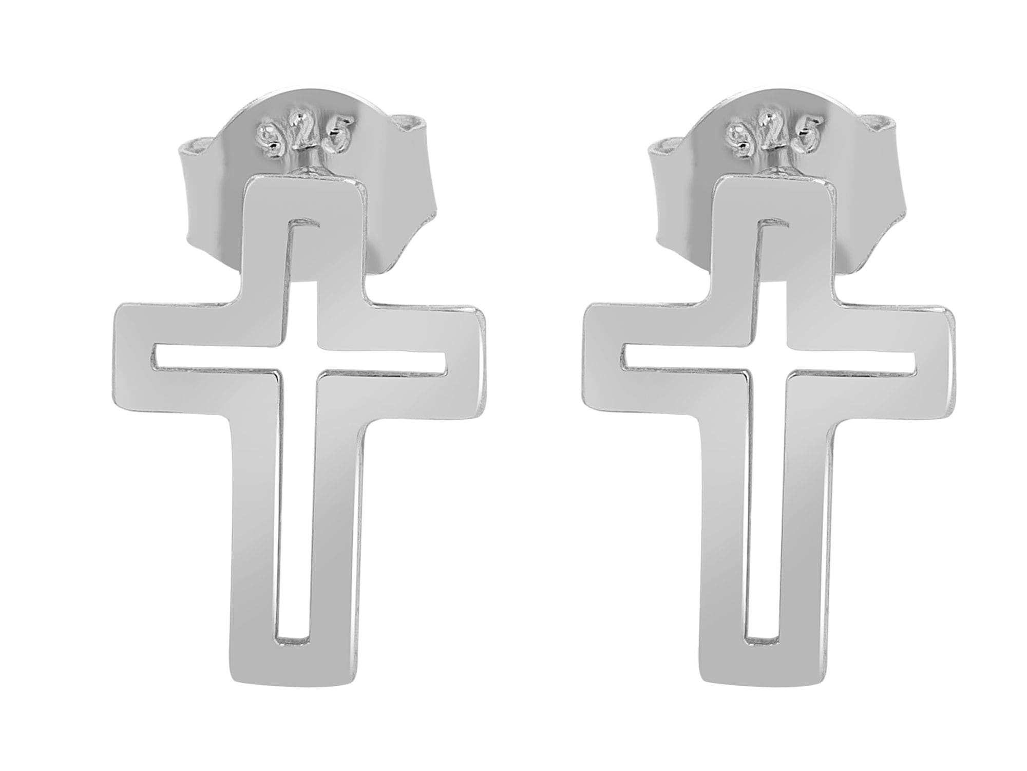 Adelia´s Paar Ohrstecker »Damen Ohrringe ¿ Ohrstecker Kreuz aus 925 Silber«