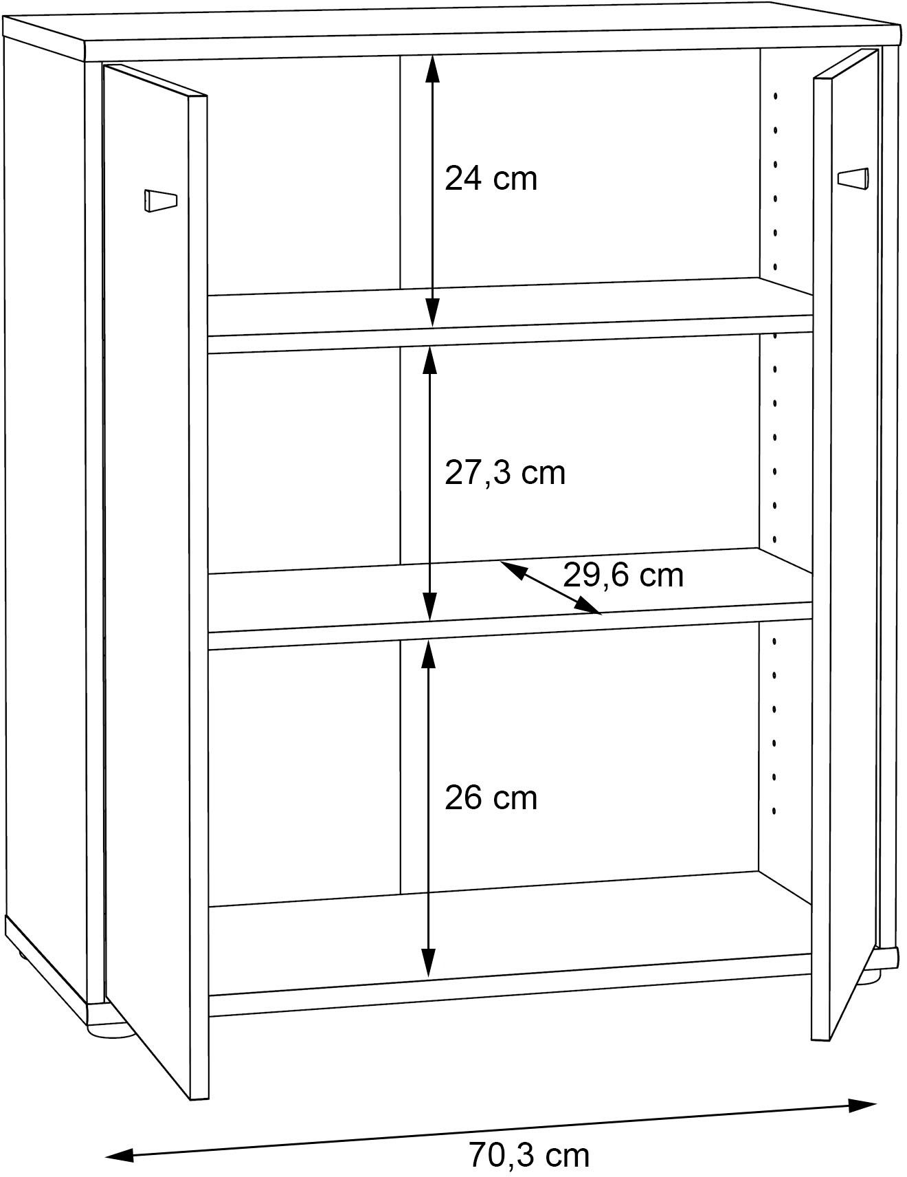 FORTE Kommode »Tempra«, Breite 73,7 cm