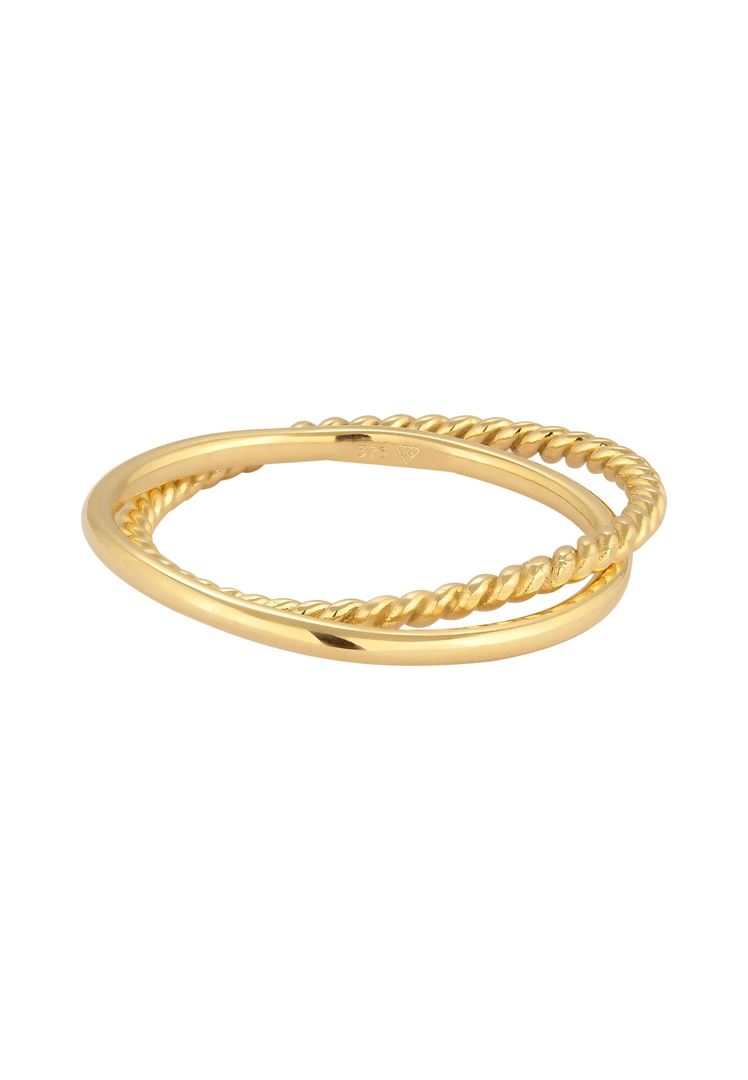 Elli Premium Silberring »Ring Wickelring Klassik Fein Gedreht 375 Gelbgold«