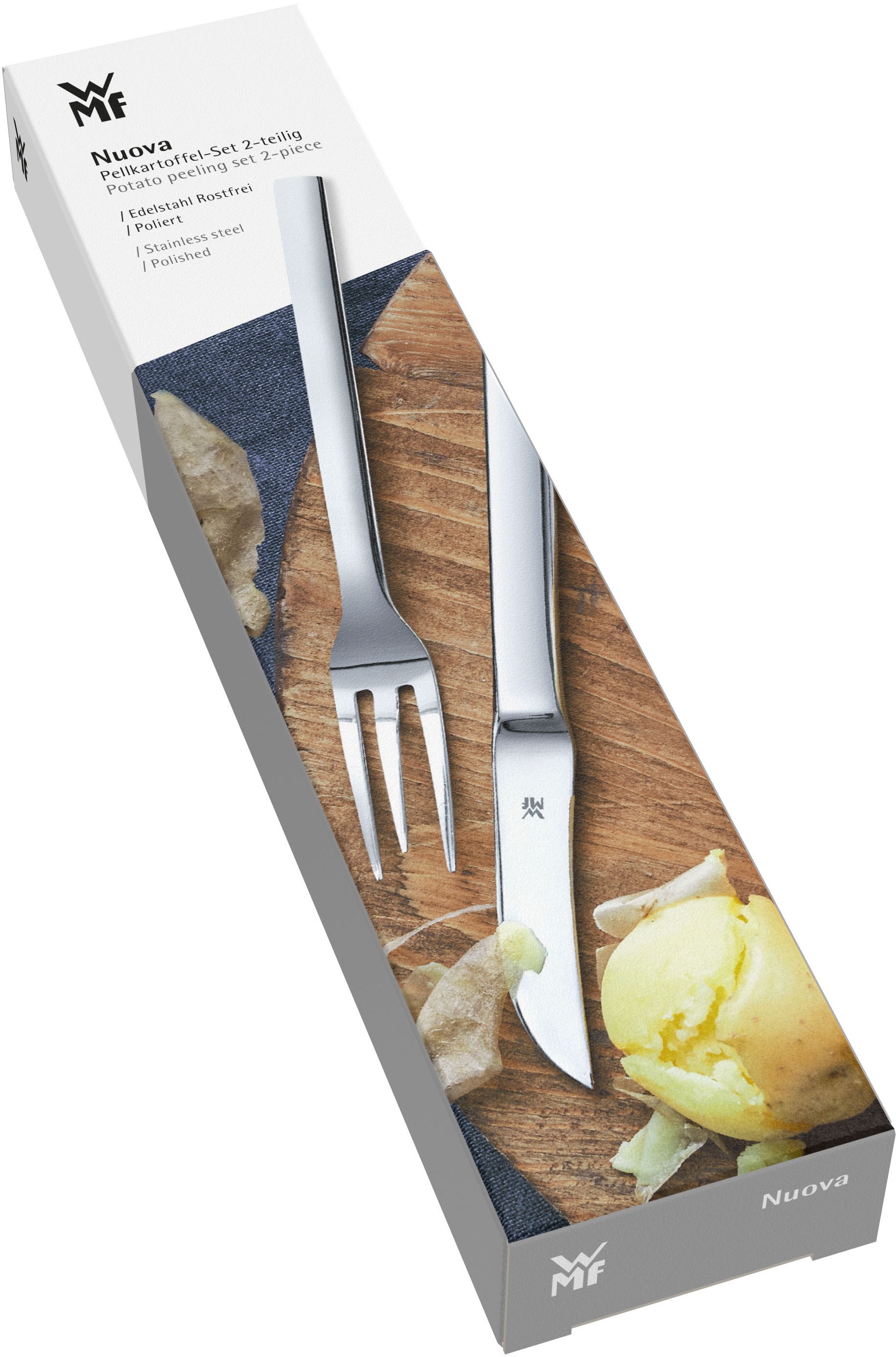 WMF Pellkartoffelgabel »Nuova« Pellkartoffelgabel, Pellkartoffelmesser, Cromargan Edelstahl rostfrei