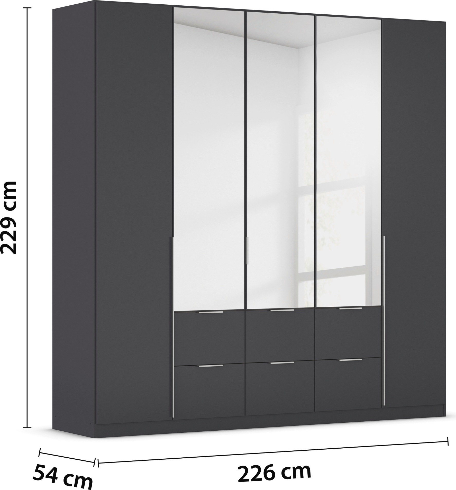 rauch Drehtürenschrank »Kleiderschrank Schrank Garderobe AGORDO mit Dekor- oder Hochglanzfront«, (in zwei Griff-Farben mit Dekor- oder Hochglanzfront), mit Außenschubkästen, in 6 Breiten und 2 Höhen MADE IN GERMANY
