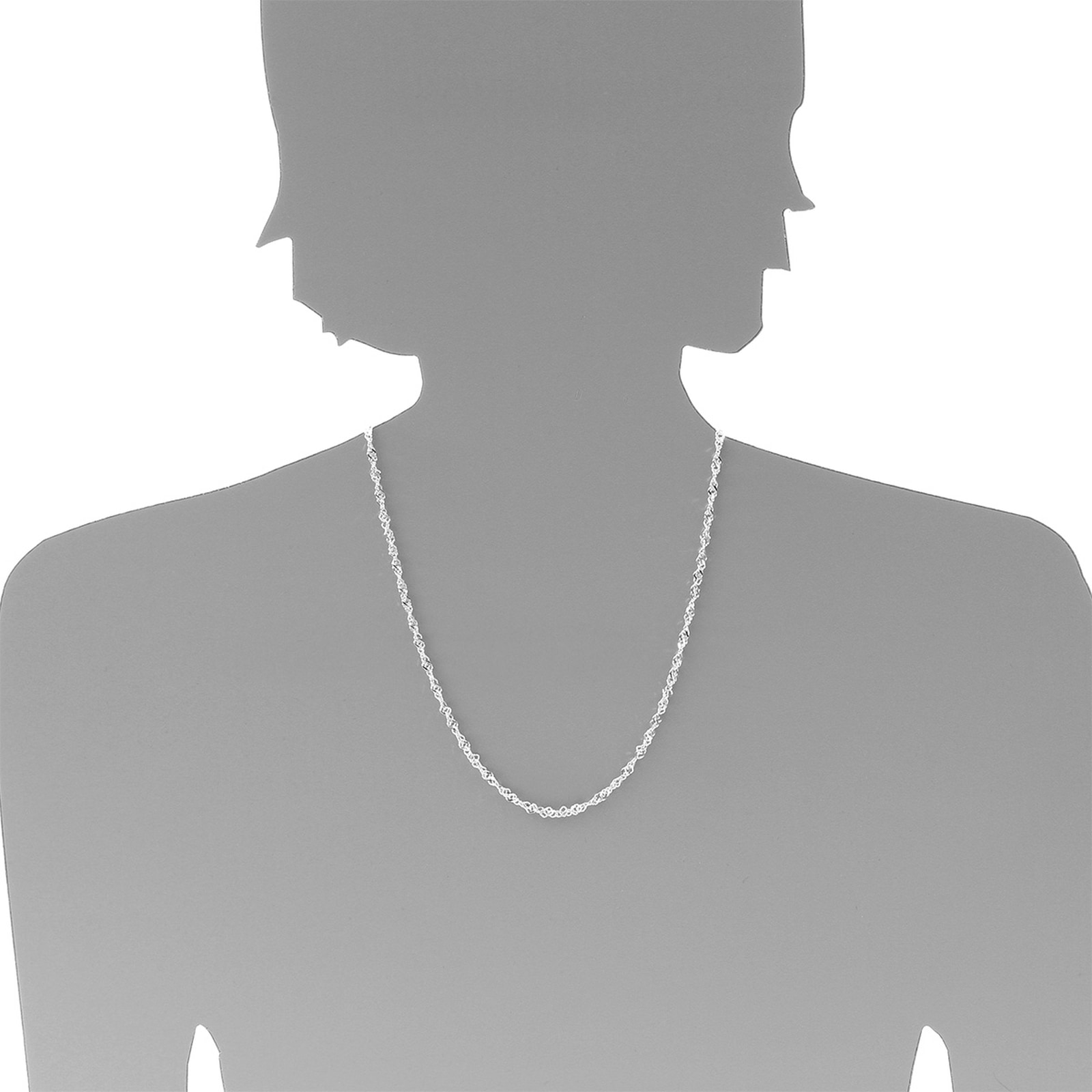 OSTSEE-SCHMUCK Silberkette »- Singapur 3,3 mm - Silber 925/000 -,«
