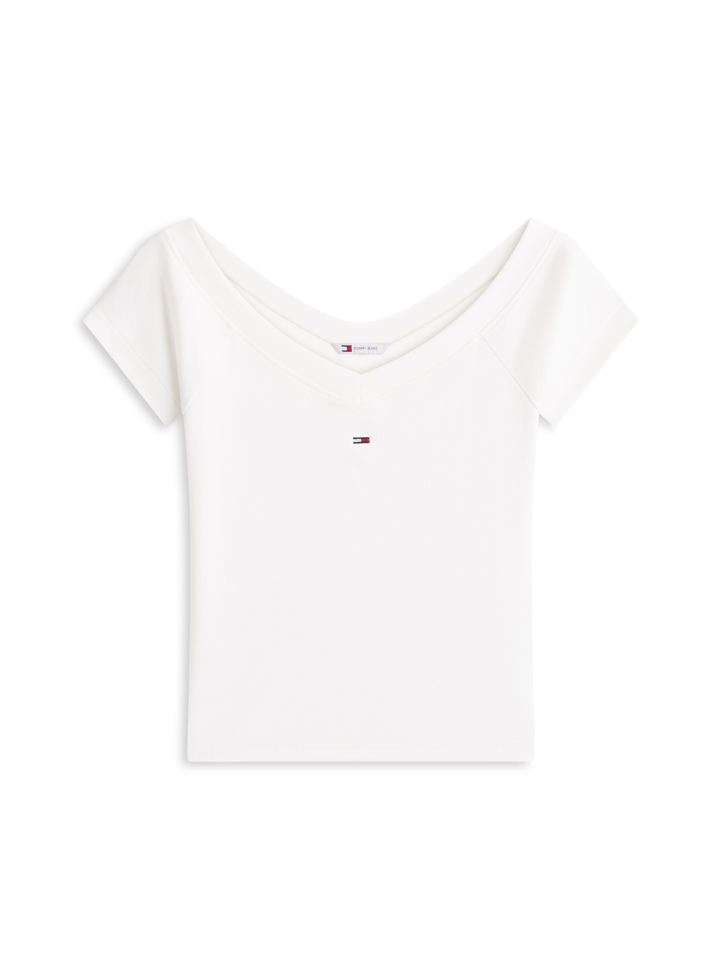 Tommy Jeans Kurzarmshirt »TJW SLIM OFF SHOULDER RIB SS TOP« mit gerippter Struktur, schulterfrei