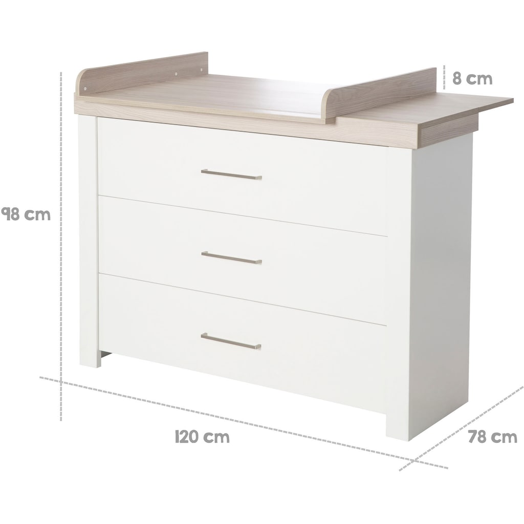 roba® Babyzimmer-Komplettset »Lucy«, (Set, 3 St., Gitterbett, Schrank, Wickelkommode)