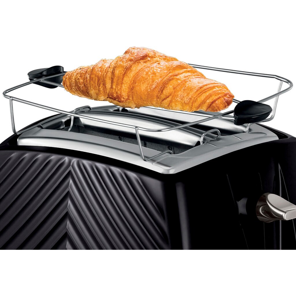 RUSSELL HOBBS Toaster »Groove 26390-56, schwarz, 850 Watt - Brötchenaufsatz & Krümelschublade«, 2 Schlitze, 850 W