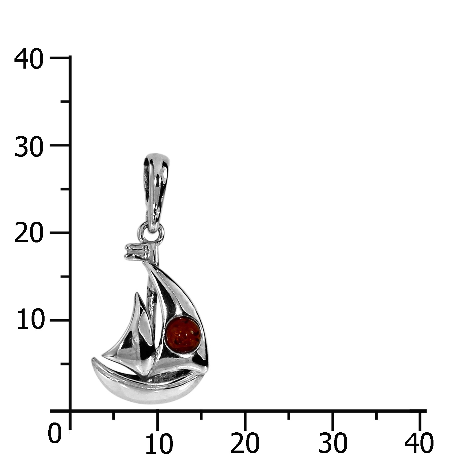 OSTSEE-SCHMUCK Kettenanhänger »- Schiffchen - Silber 925/000 - Bernstein«