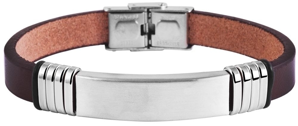 Adelia´s Lederarmband »Edelstahl Armband Lederarmband Gravurplatte«