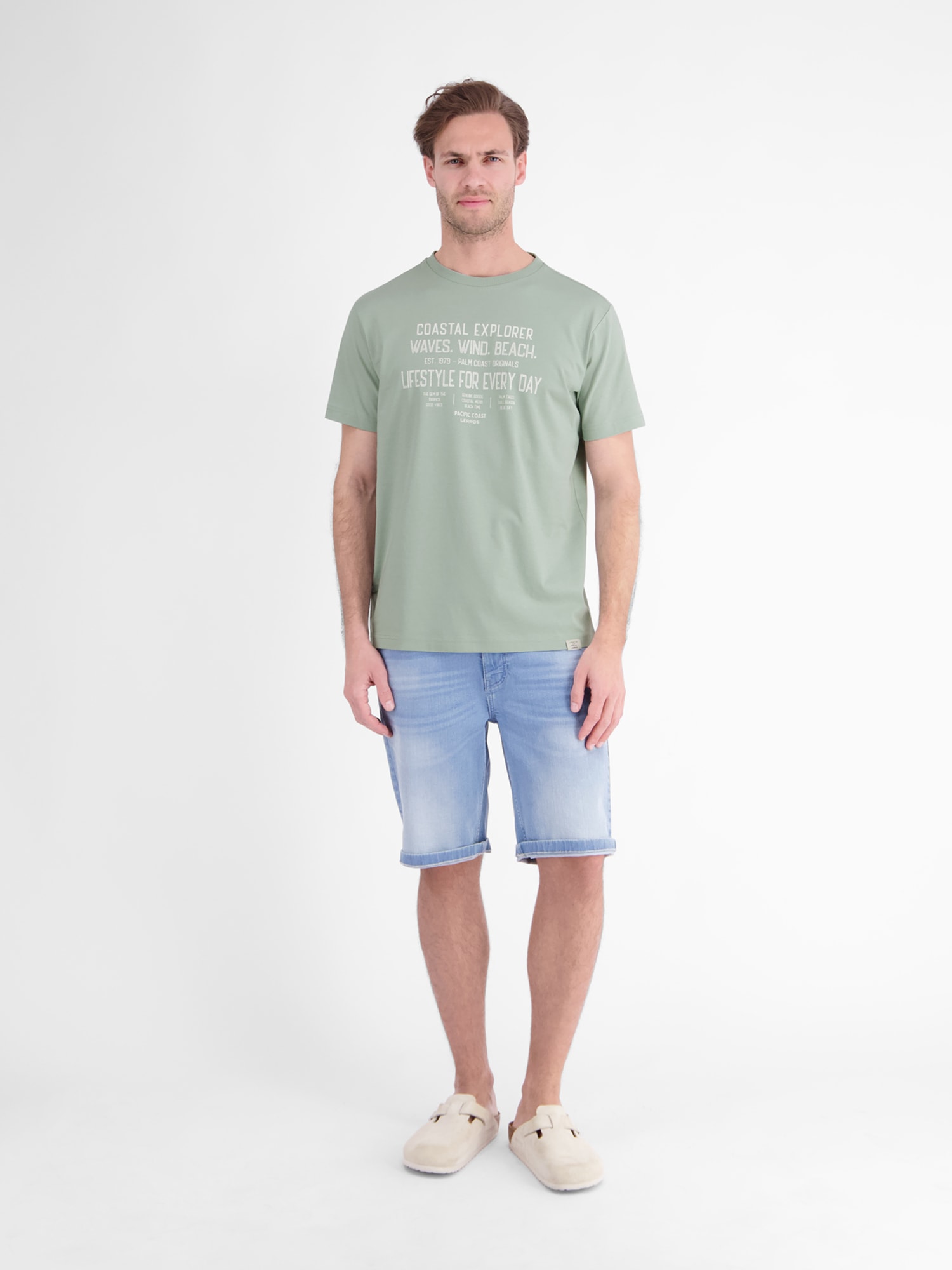 LERROS T-Shirt »Sportliches T-Shirt aus Baumwolle mit coolem Slogan-Print«
