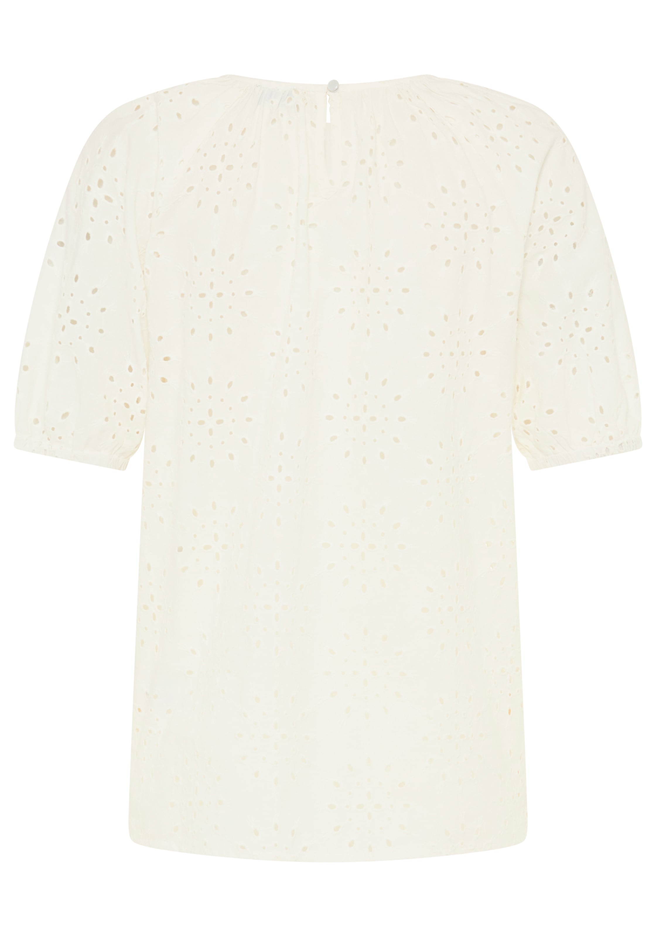 Laura Scott Schlupfbluse mit echter Lochstickerei, aus Baumwolle
