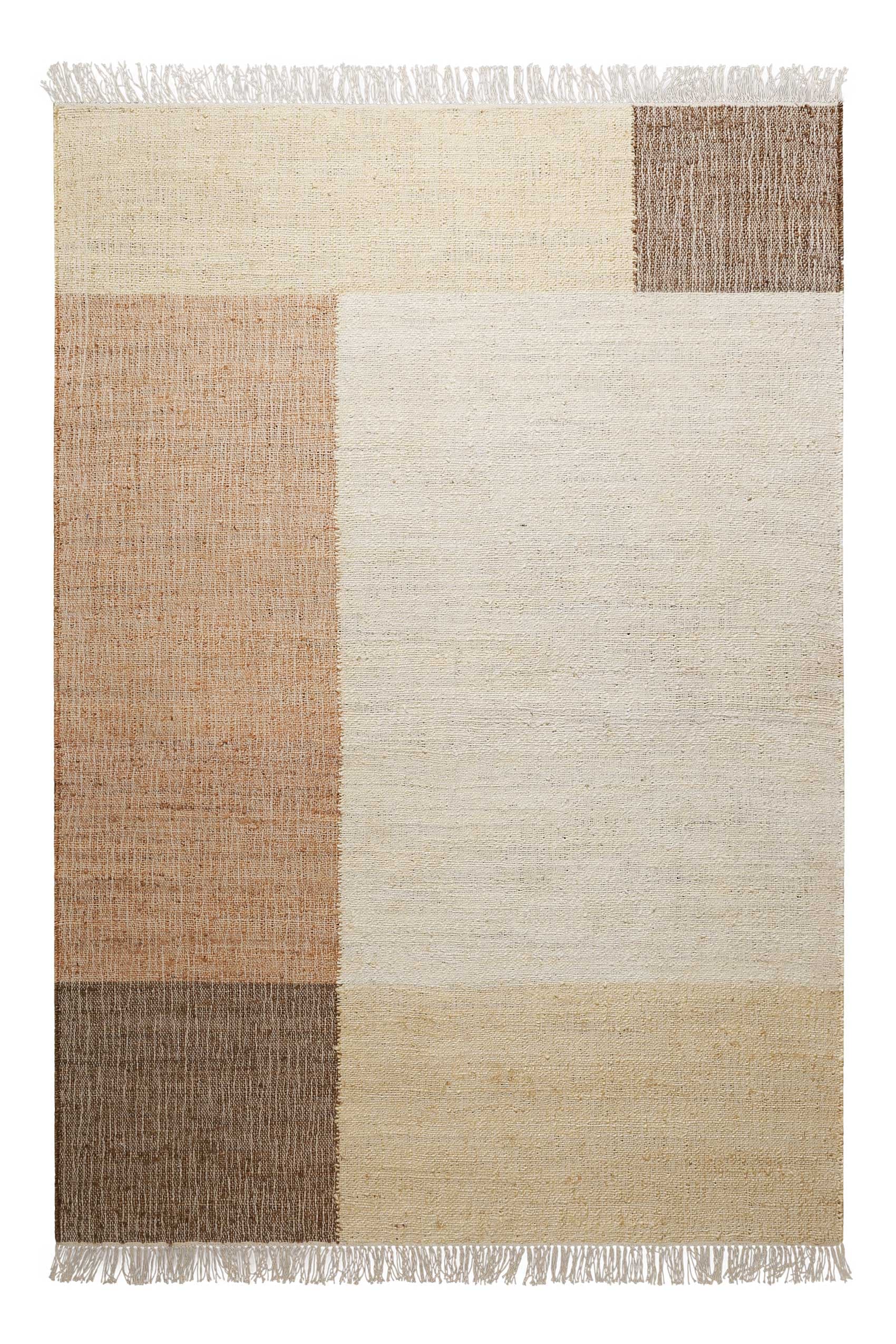 Green Looop Teppich »Valentin GL-82301«, rechteckig, 4 mm Höhe, Naturfaser Teppich aus 80% Jute 20% Baumwolle, mit Fransen, Wohnzimmer
