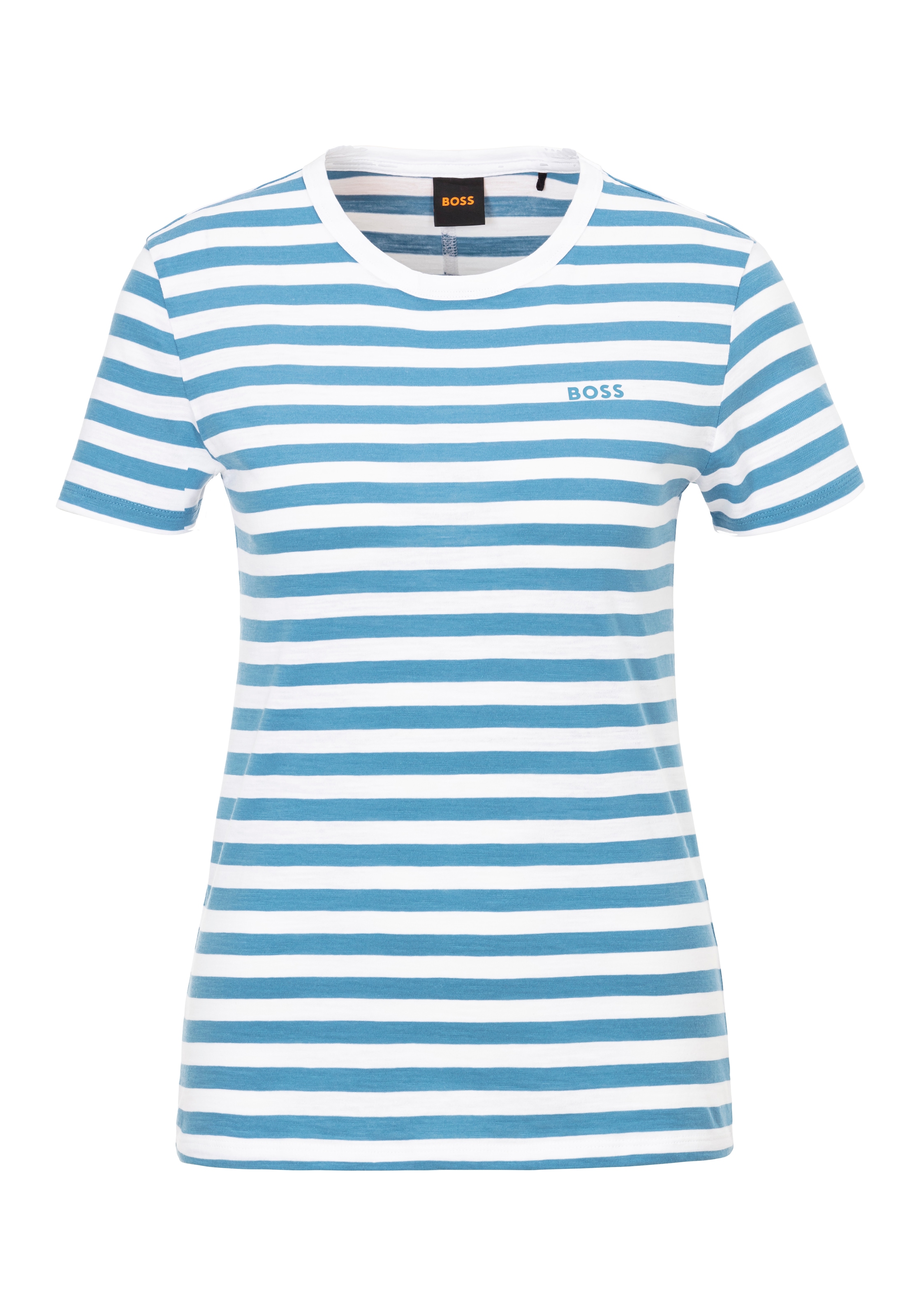 BOSS ORANGE T-Shirt »C_Esla_Striped Premium Damenmode«, im gestreiften Design