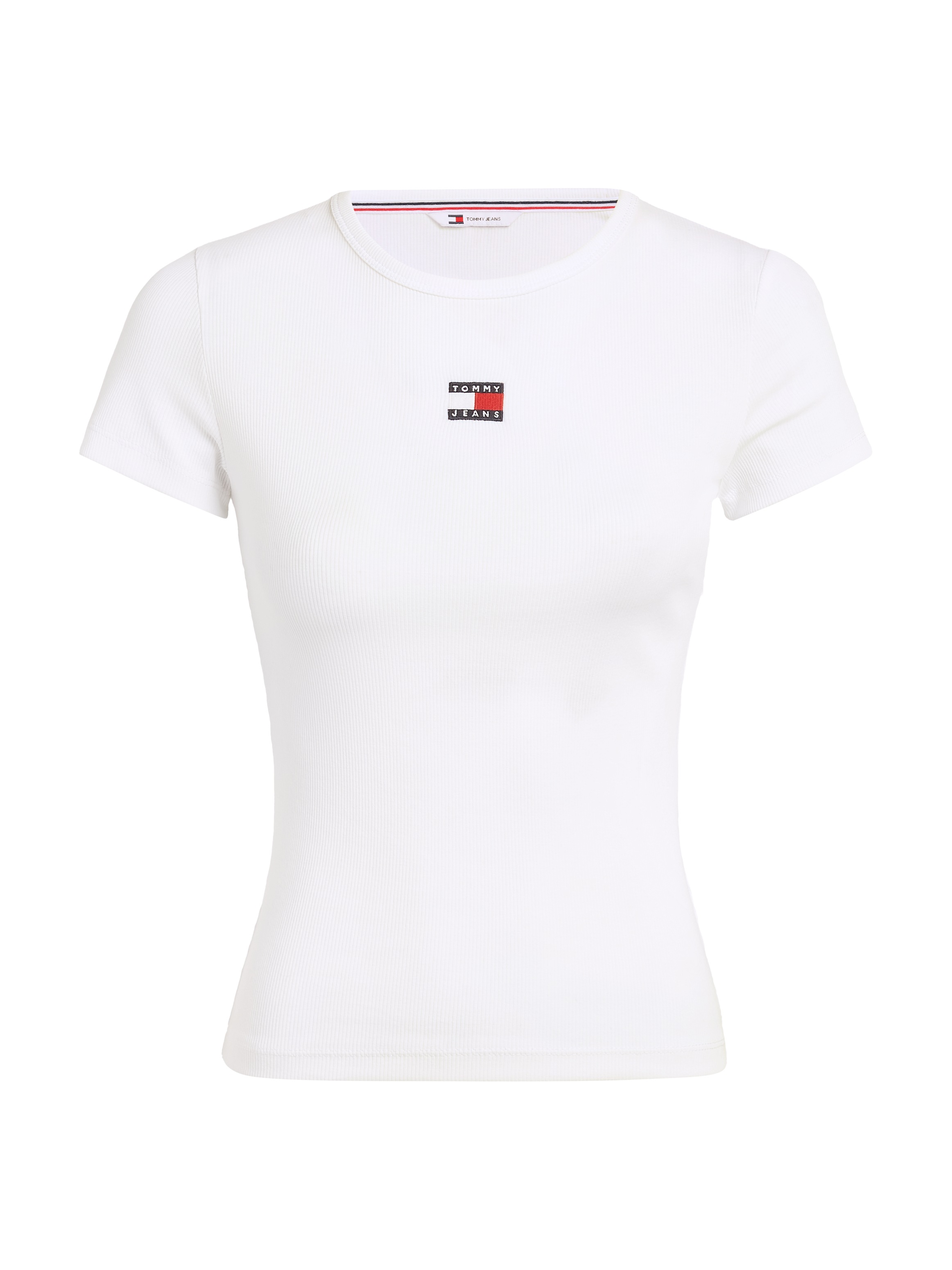 Tommy Jeans T-Shirt »TJW SLIM BADGE RIB TEE«, in Rippoptik