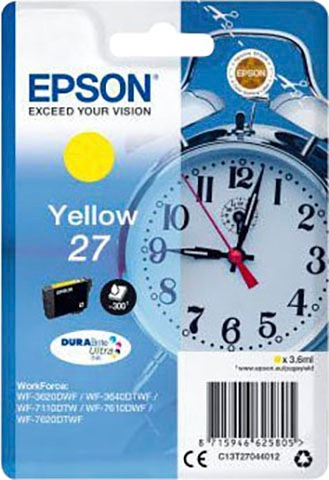 Epson Tintenpatrone »27 DURAbrite Ultra«, (1 St.), original Druckerpatrone 27 gelb