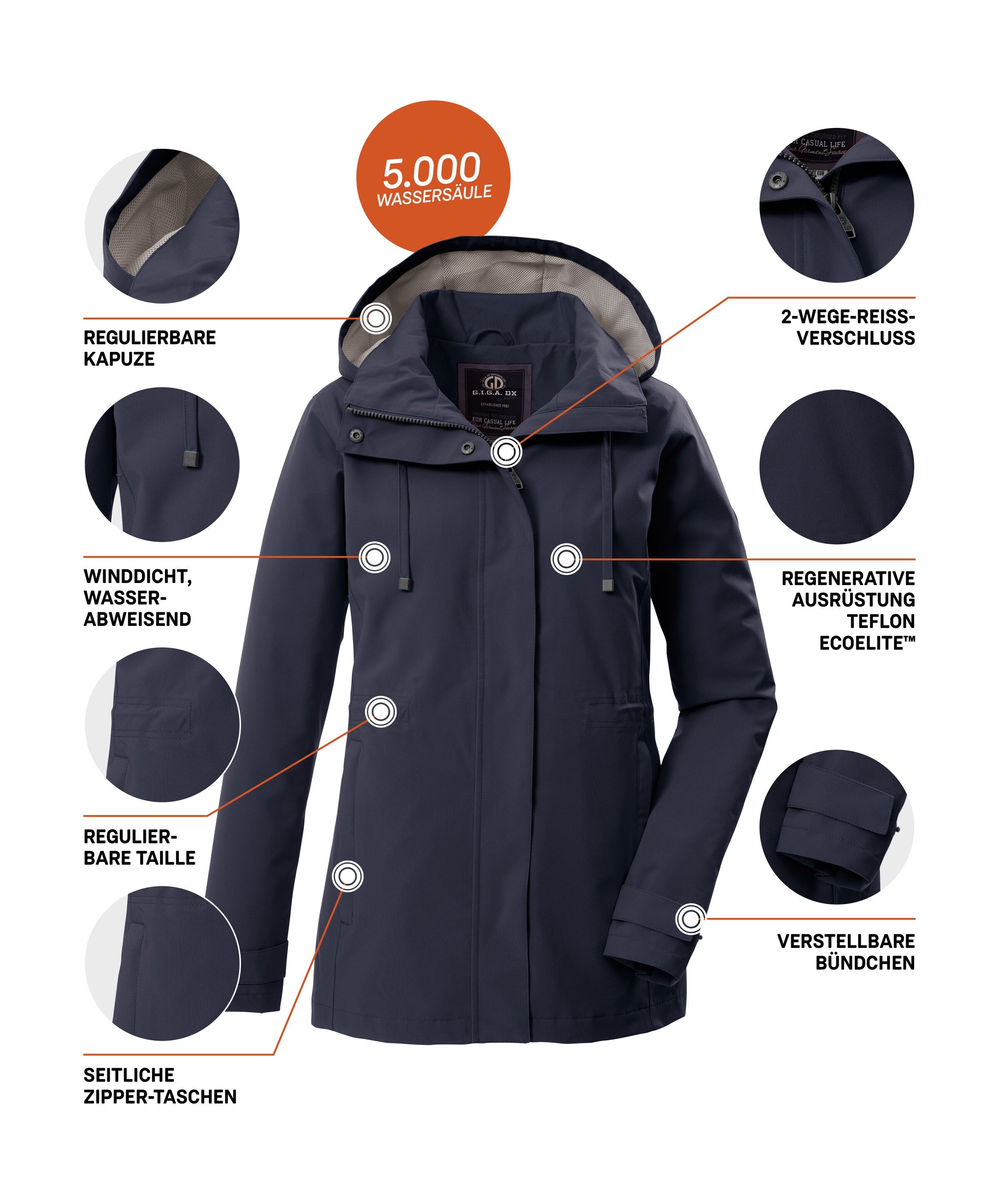 G.I.G.A. DX by killtec Funktionsjacke »GS 106 WMN JCKT« Winddichte, wasserabweisende Damenjacke mit verstellbarer Passform