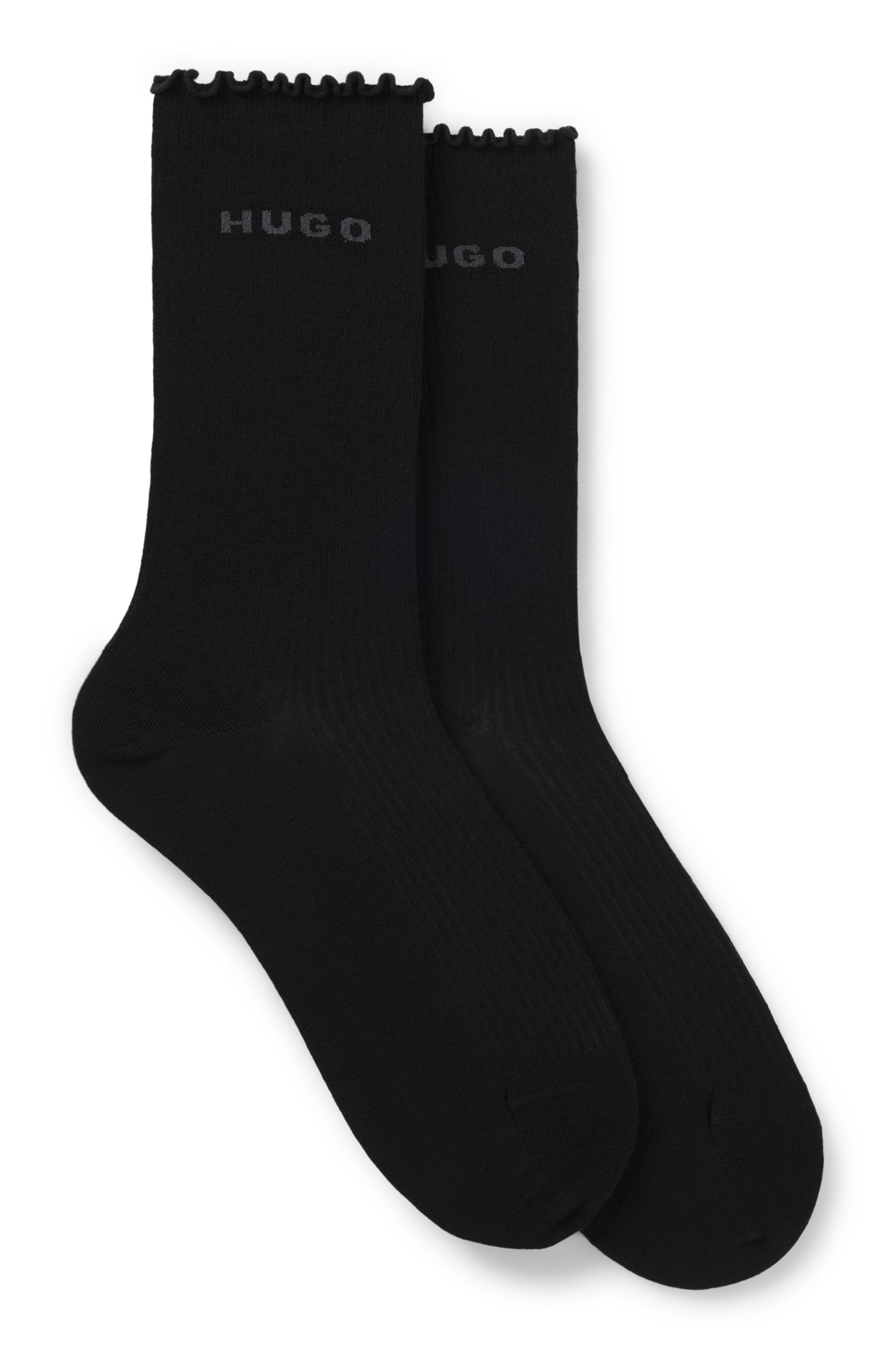 HUGO Underwear Basicsocken »2P RS LETTUCE CC W« 2 Paar tlg. Bund leicht gekräuselt