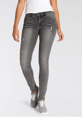 Skinny-fit-Jeans »mit Kontrastnähten und Pattentaschen«, Low Waist