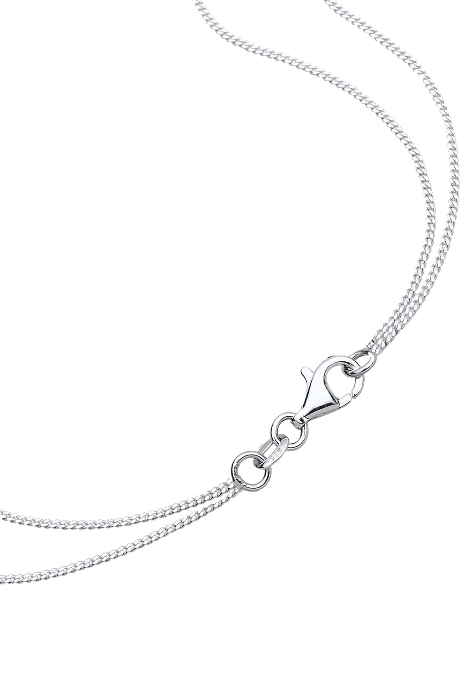 Elli Silberkette »Halskette Layer mit Feder und Kristalle 925 Sterling Silber«