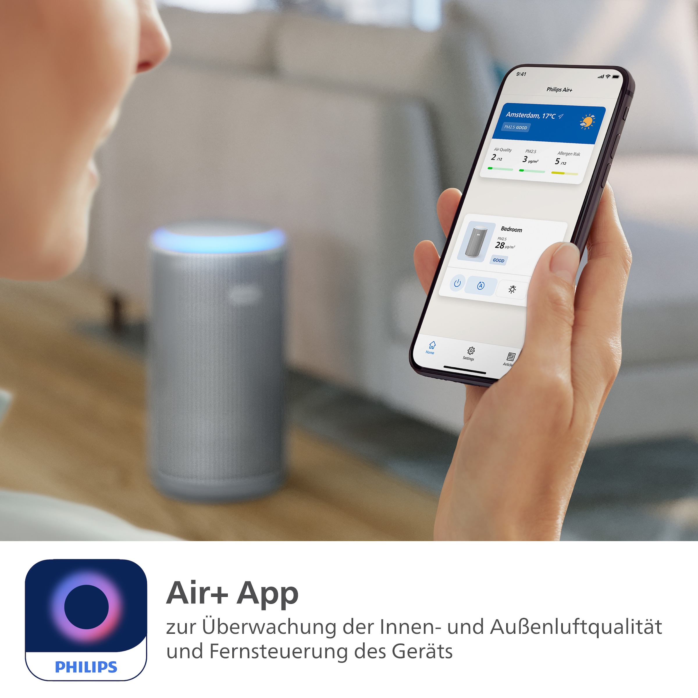 Philips Luftreiniger »AC3220/10 PureProtect 3200 Series, Luftreinigungsrate (CADR) 520 m³/h«, für 135 m² Räume, 3-Schichten-HEPA-Filtersystem, leise