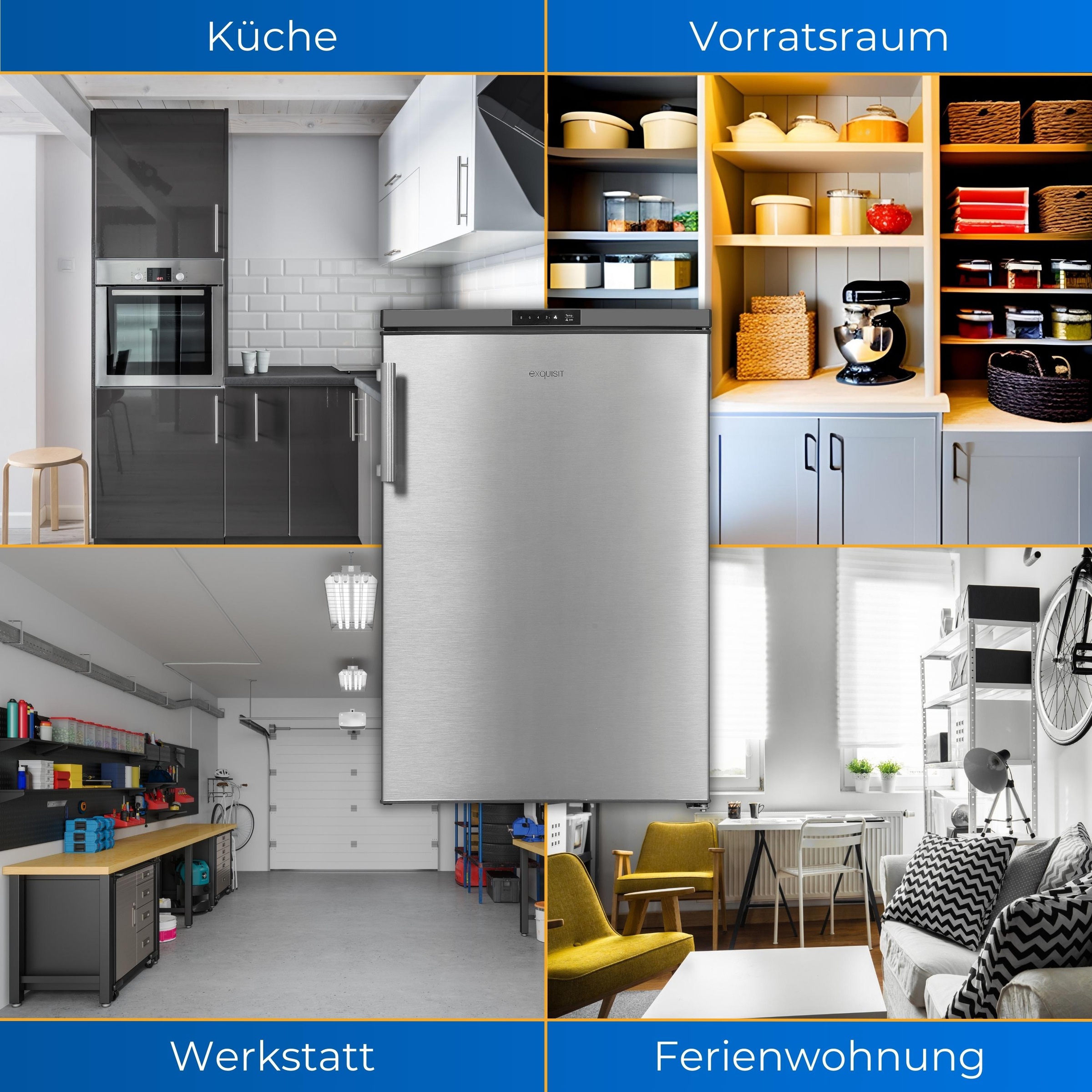 exquisit Vollraumkühlschrank »KS16-V-HE-011D inoxlook«