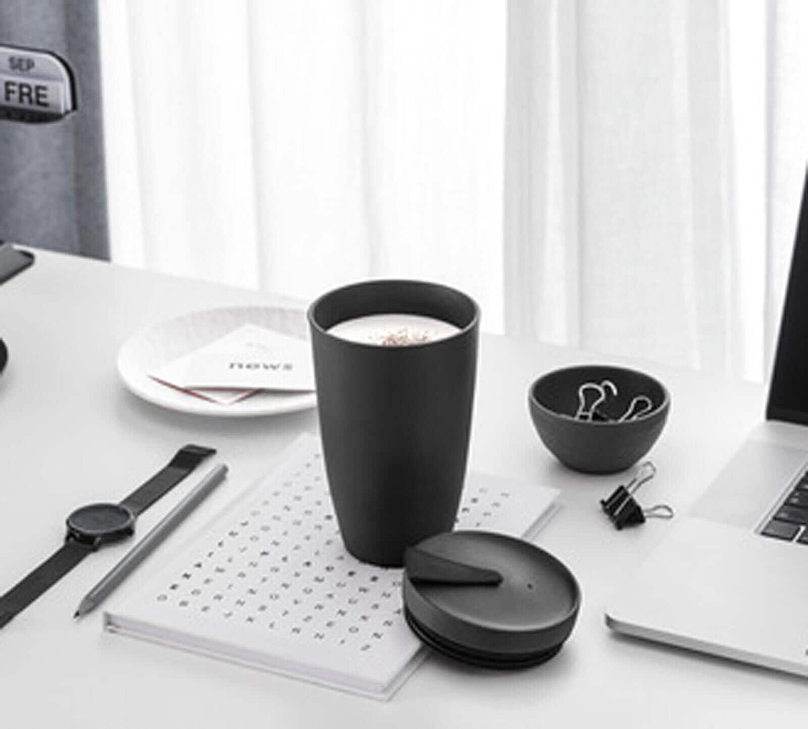 Villeroy & Boch Isolierflasche »Kaffeebecher Coffee To Go 350 ml schwarz« Spülmaschinengeeignet, Mikrowellenfest