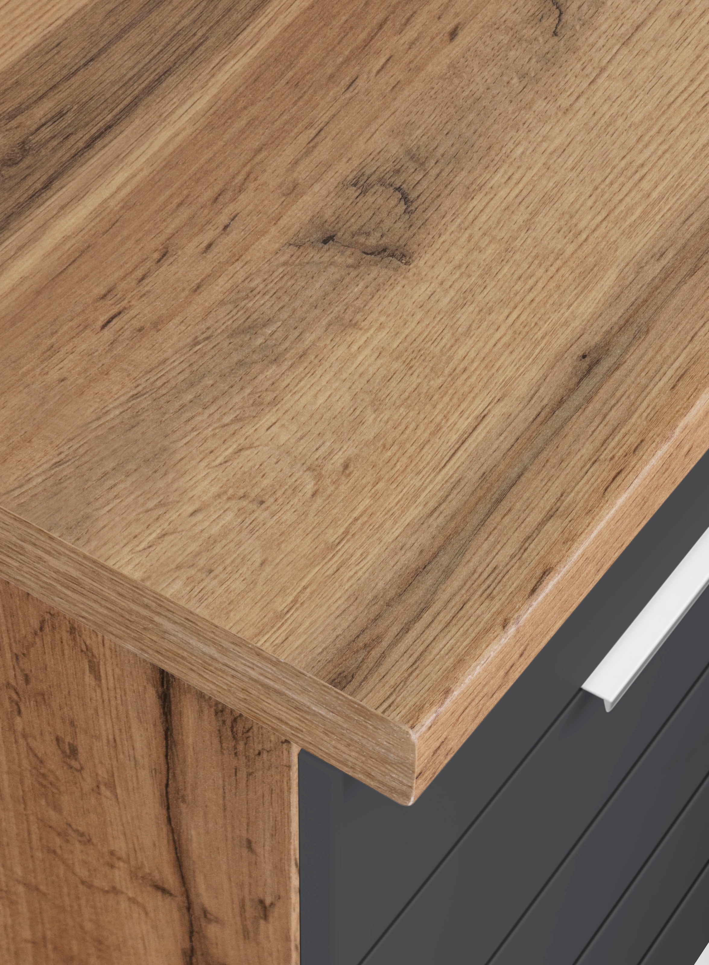 KOCHSTATION Küchenzeile »KS-Luhe« 300 cm breit, wahlweise mit oder ohne E-Geräten, gefräste MDF-Fronten