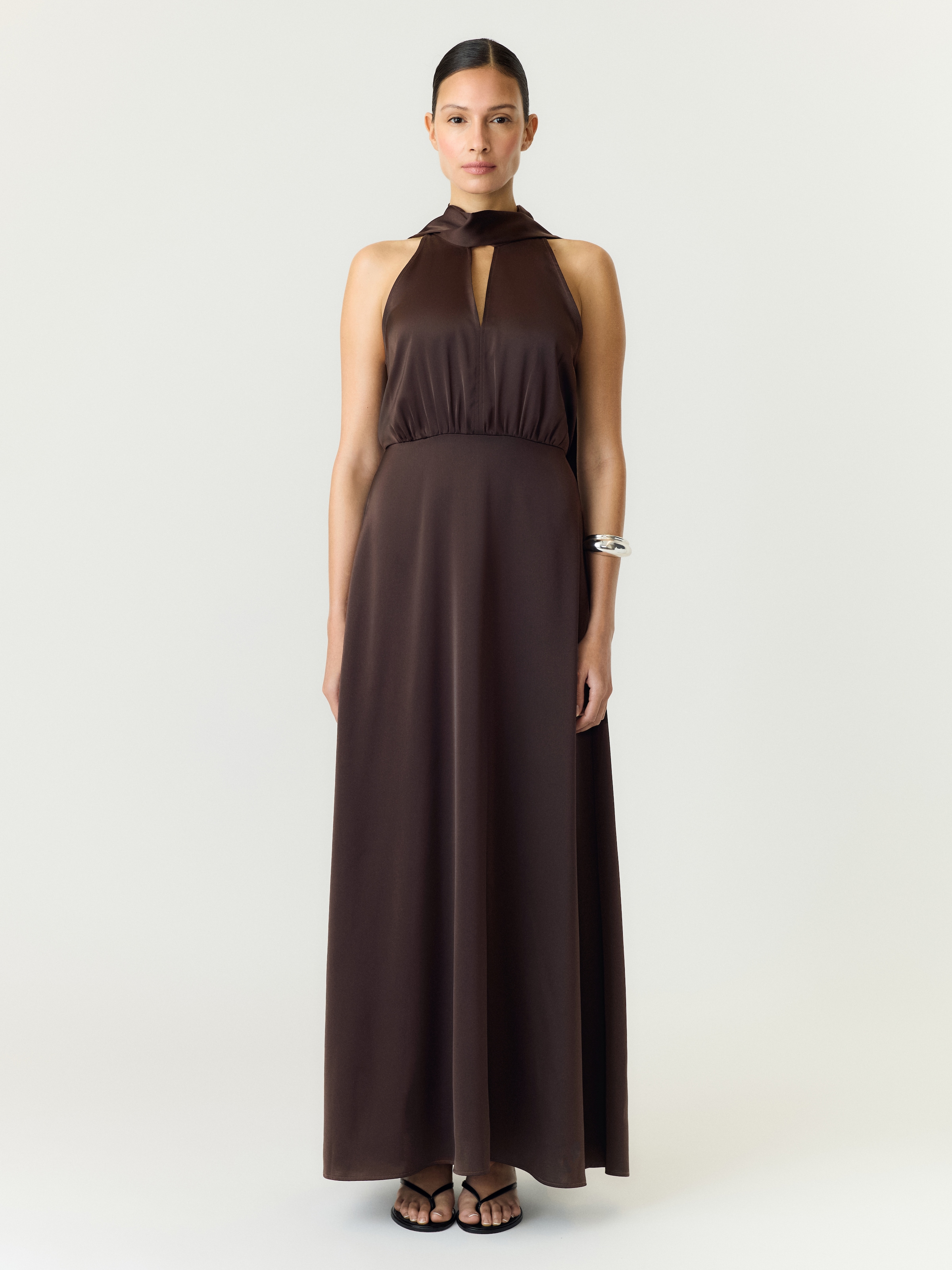 Y.A.S Maxikleid »YASTHEA SL MAXI DRESS S. NOOS« Materialmix, regular fit