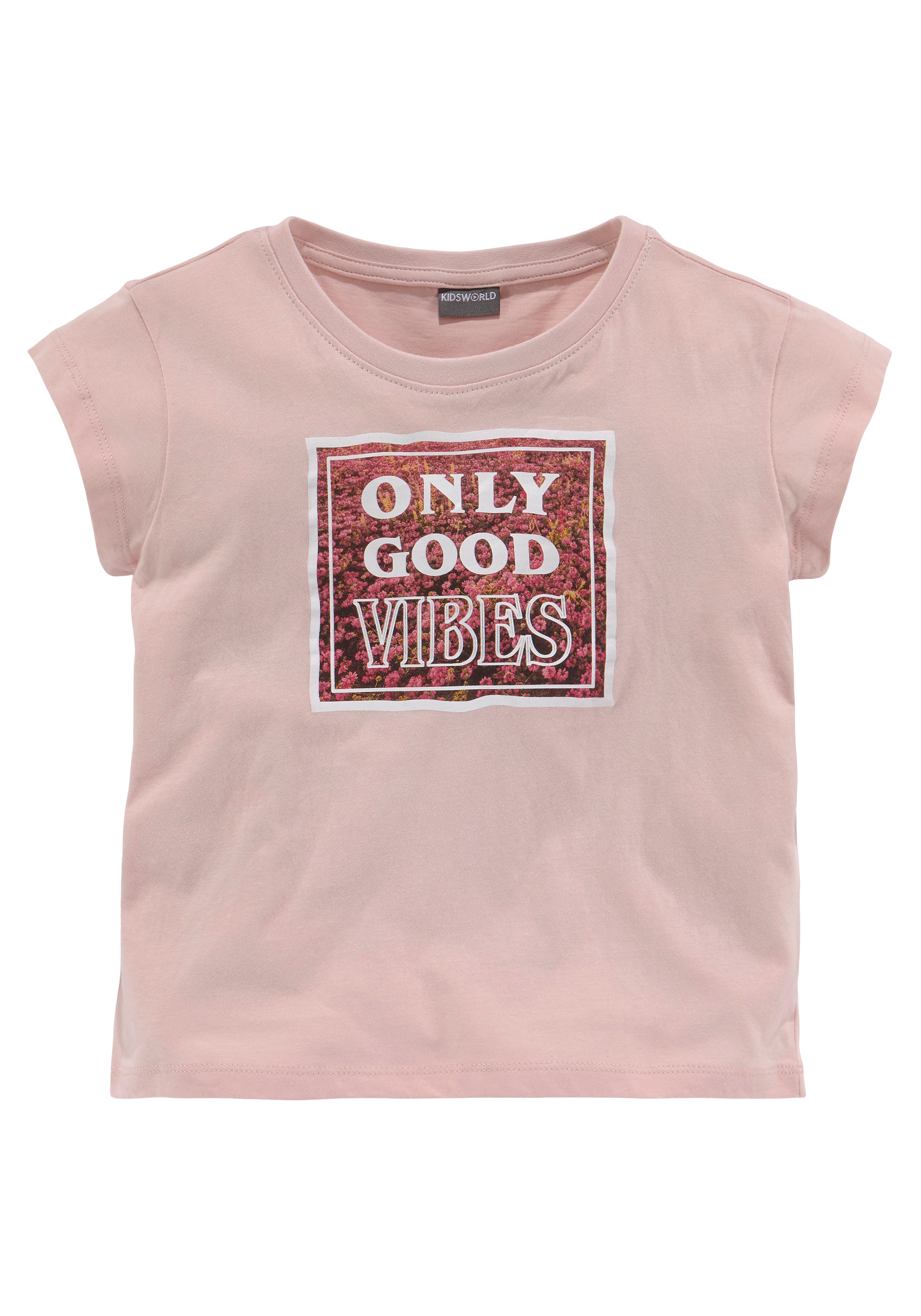 KIDSWORLD T-Shirt »ONLY GOOD VIBES«, kurze modische Form