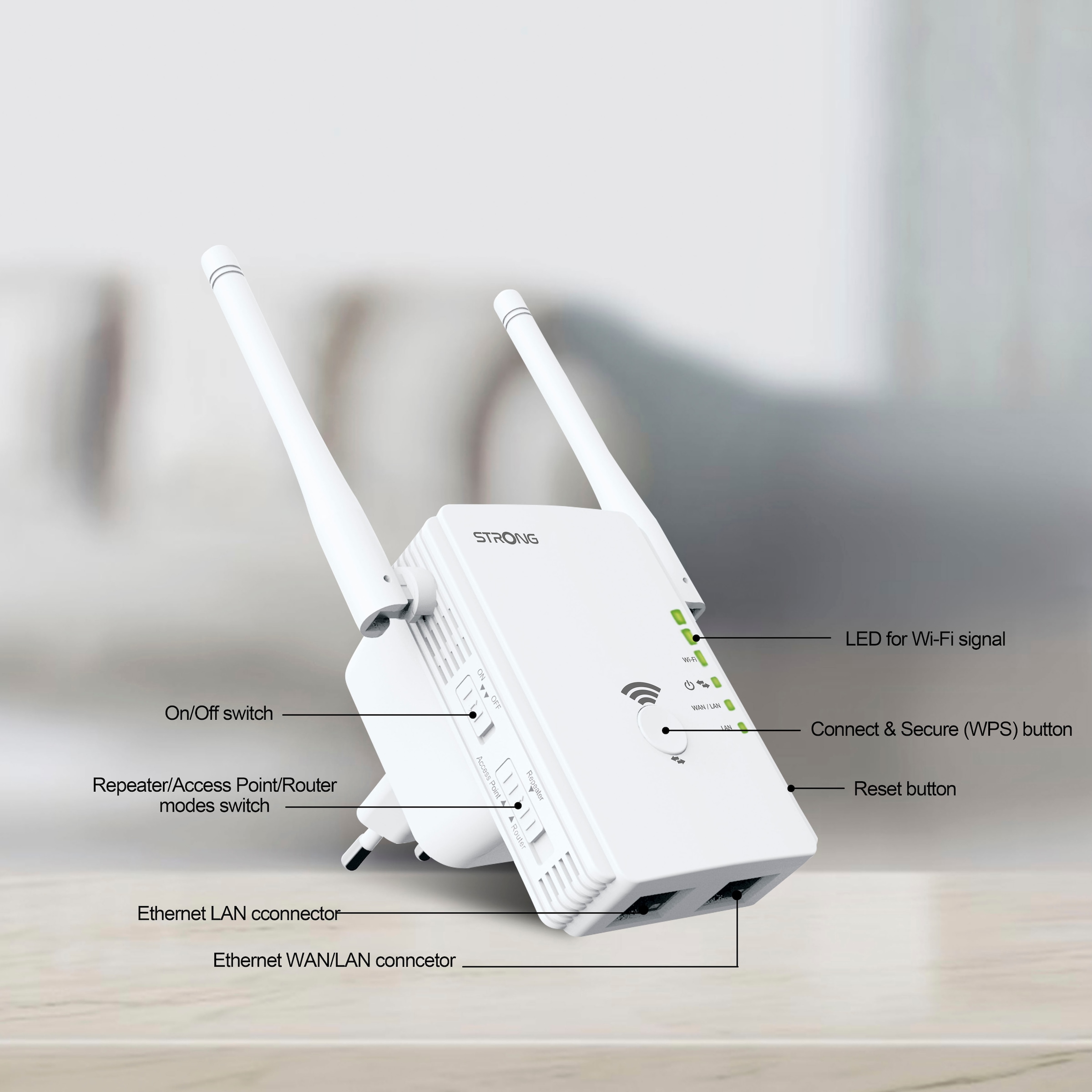 Strong Netzwerk-Adapter »Universal Repeater 300 Mbit/s«, Repeater